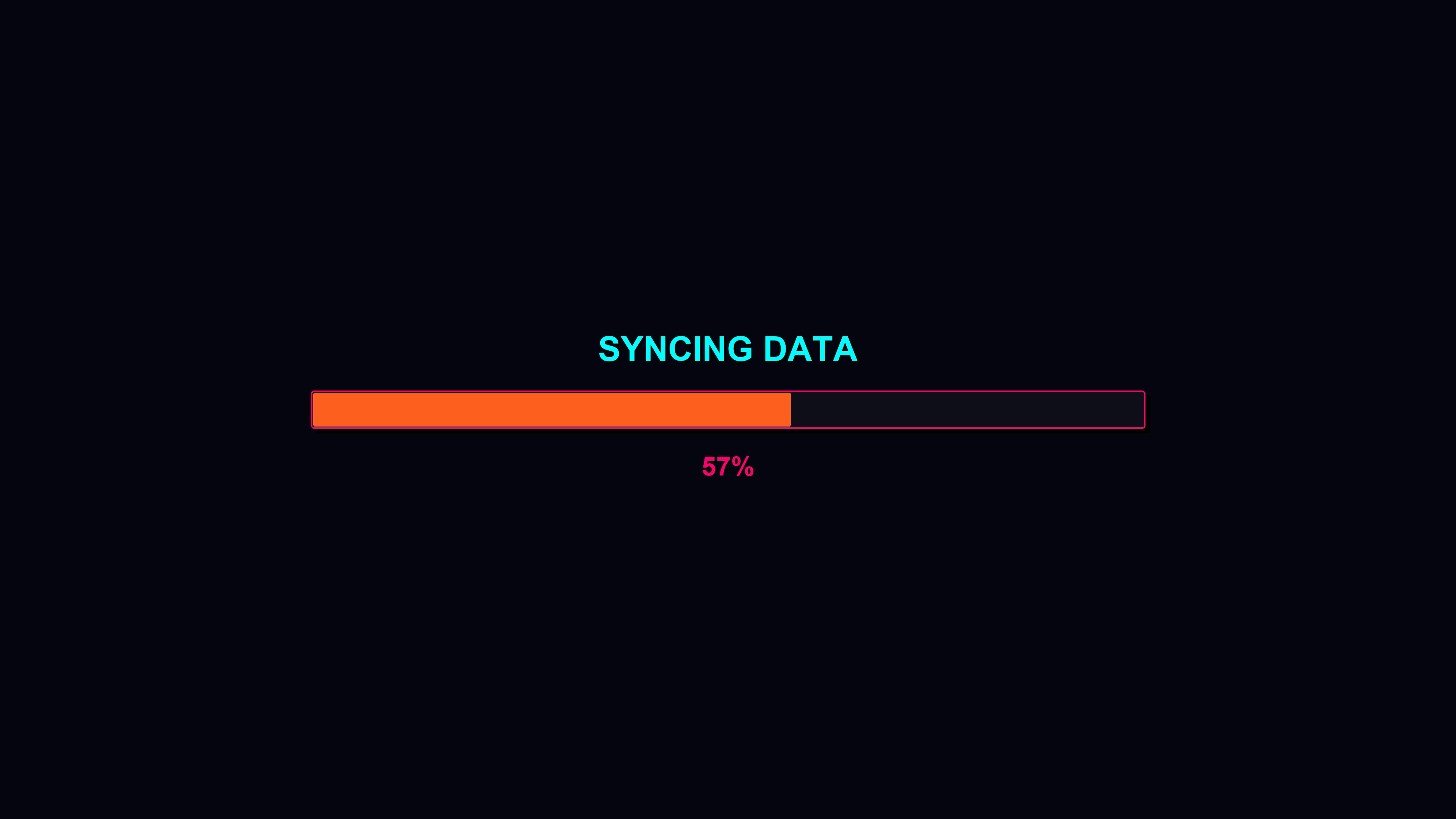 Modern style progressbar animation shows data syncing for waiting periods during digital activities