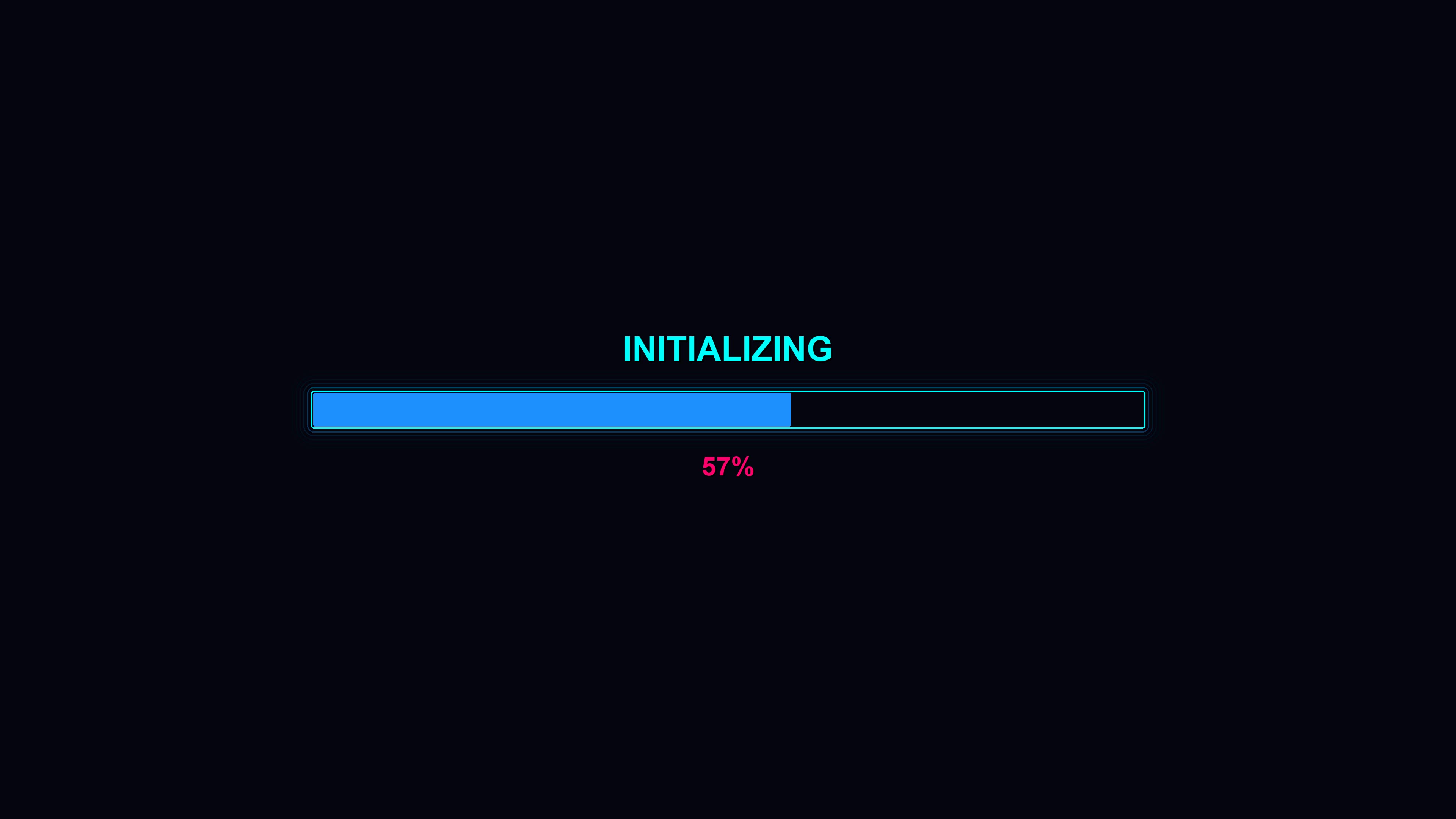 Progress bar animation displays loading status for user interface during waiting time