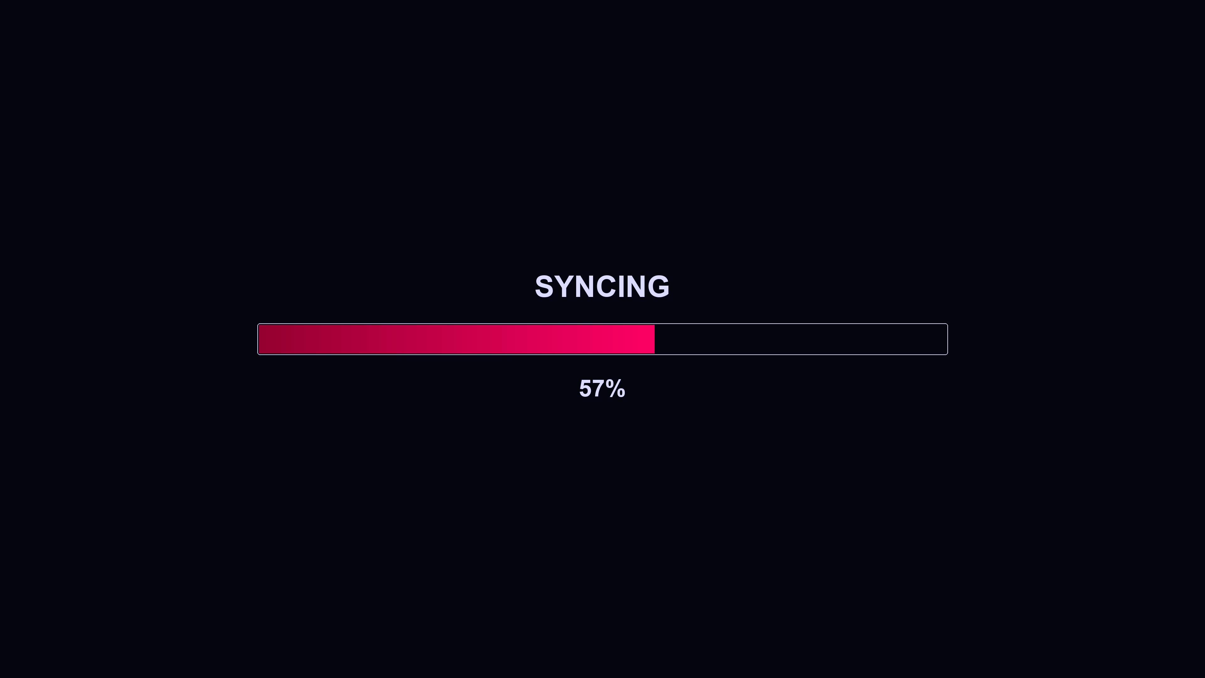Progress bar animation showing syncing process with completed status and modern design for use in digital applications and interfaces