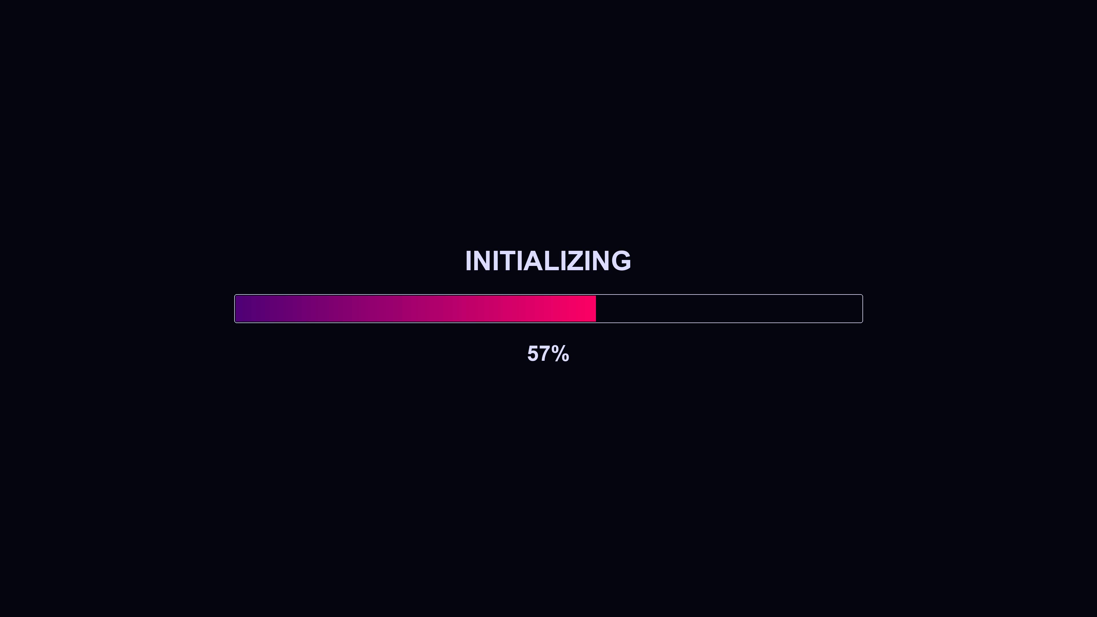 Progressbar animation shows waiting state while loading data in modern style on a dark background