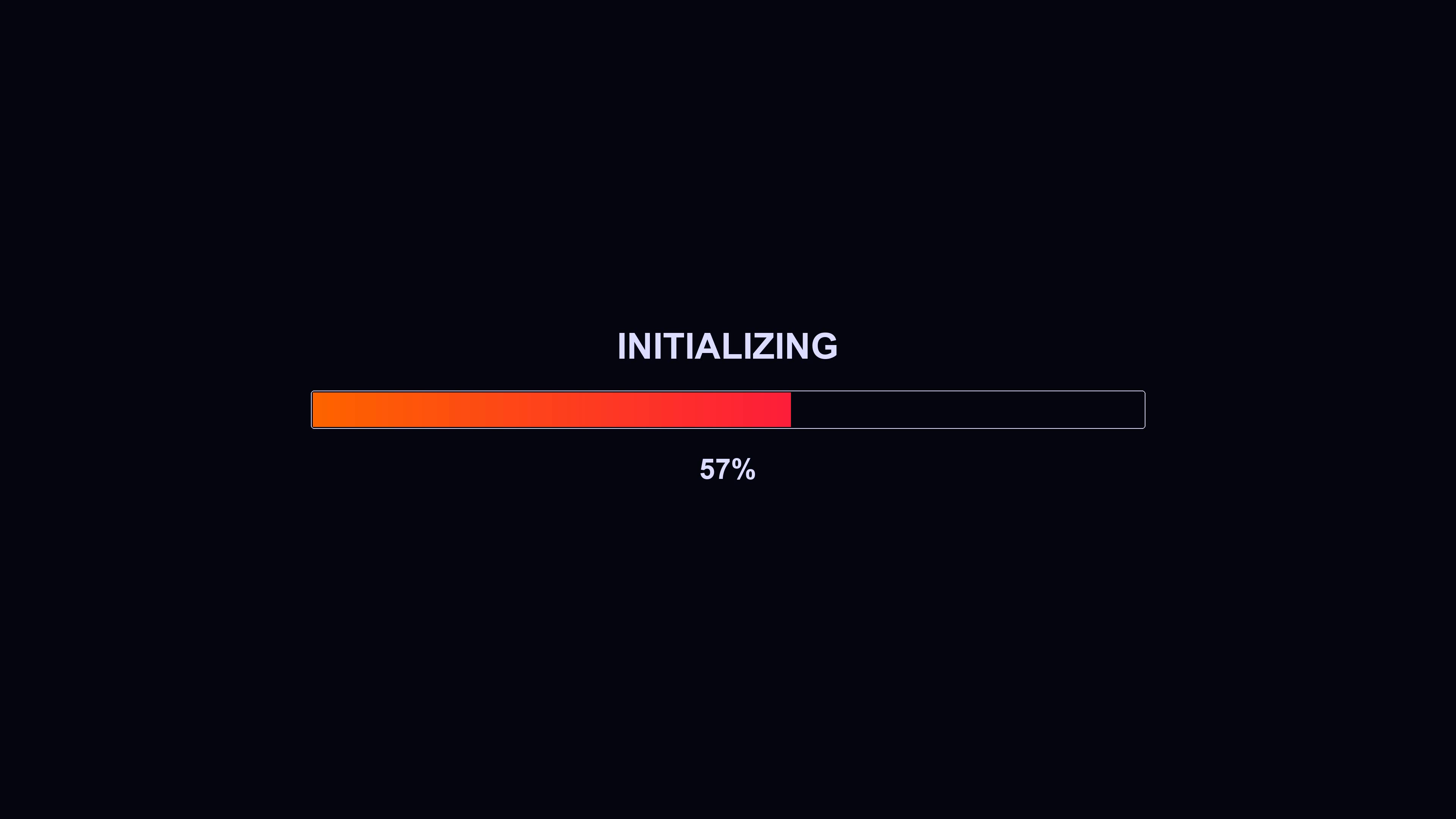 Modern progress bar animation showing initialization process during waiting period in digital interface