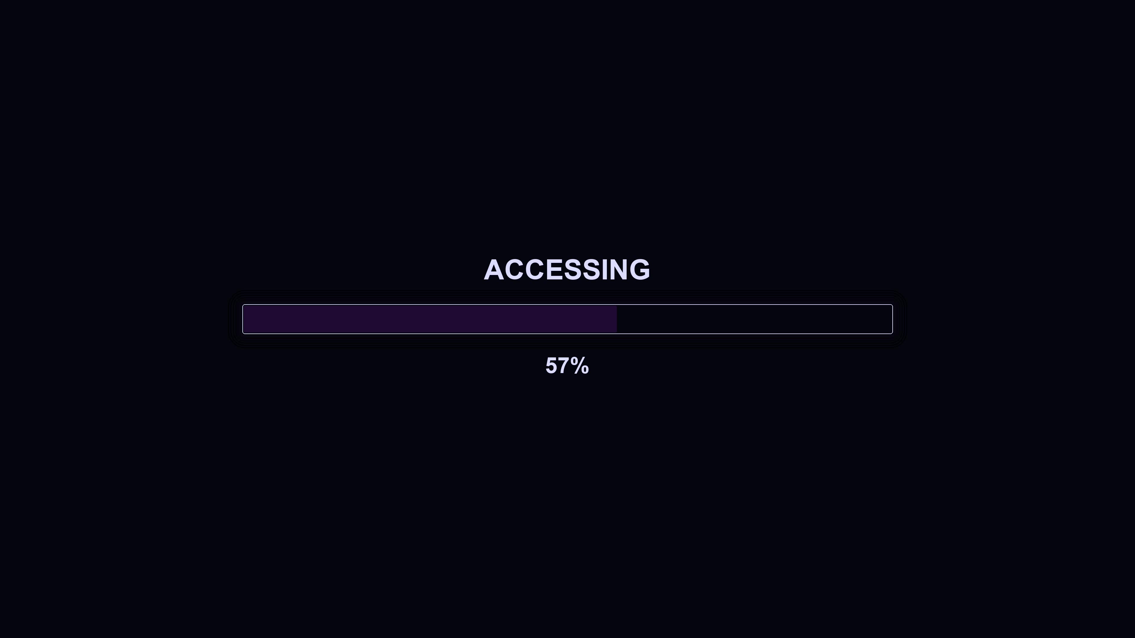Modern style progressbar animation showing accessing status with completion at 100 percent