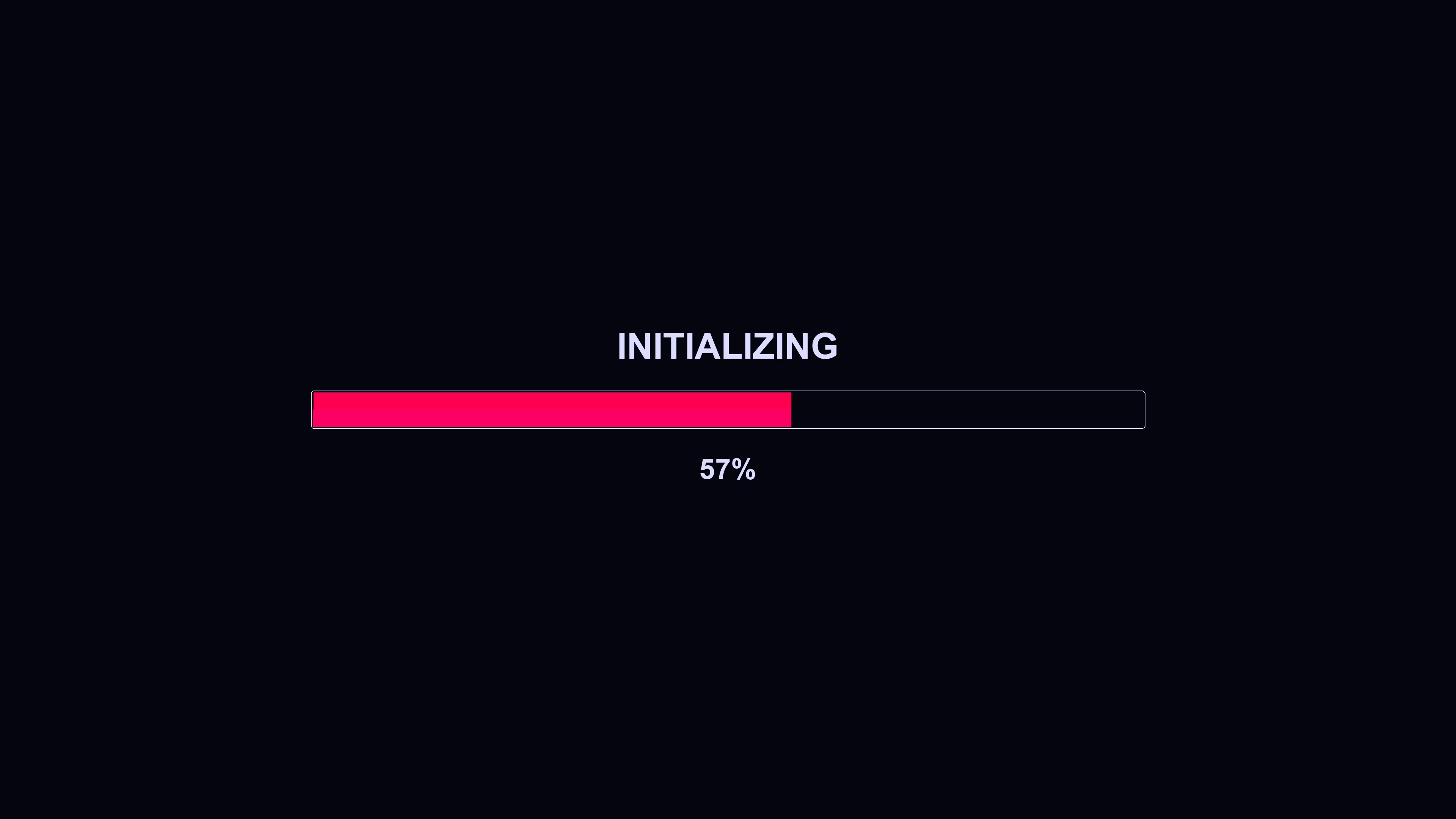 Modern progress bar animation shows waiting periods and status changes on a black background with a bright colored bar