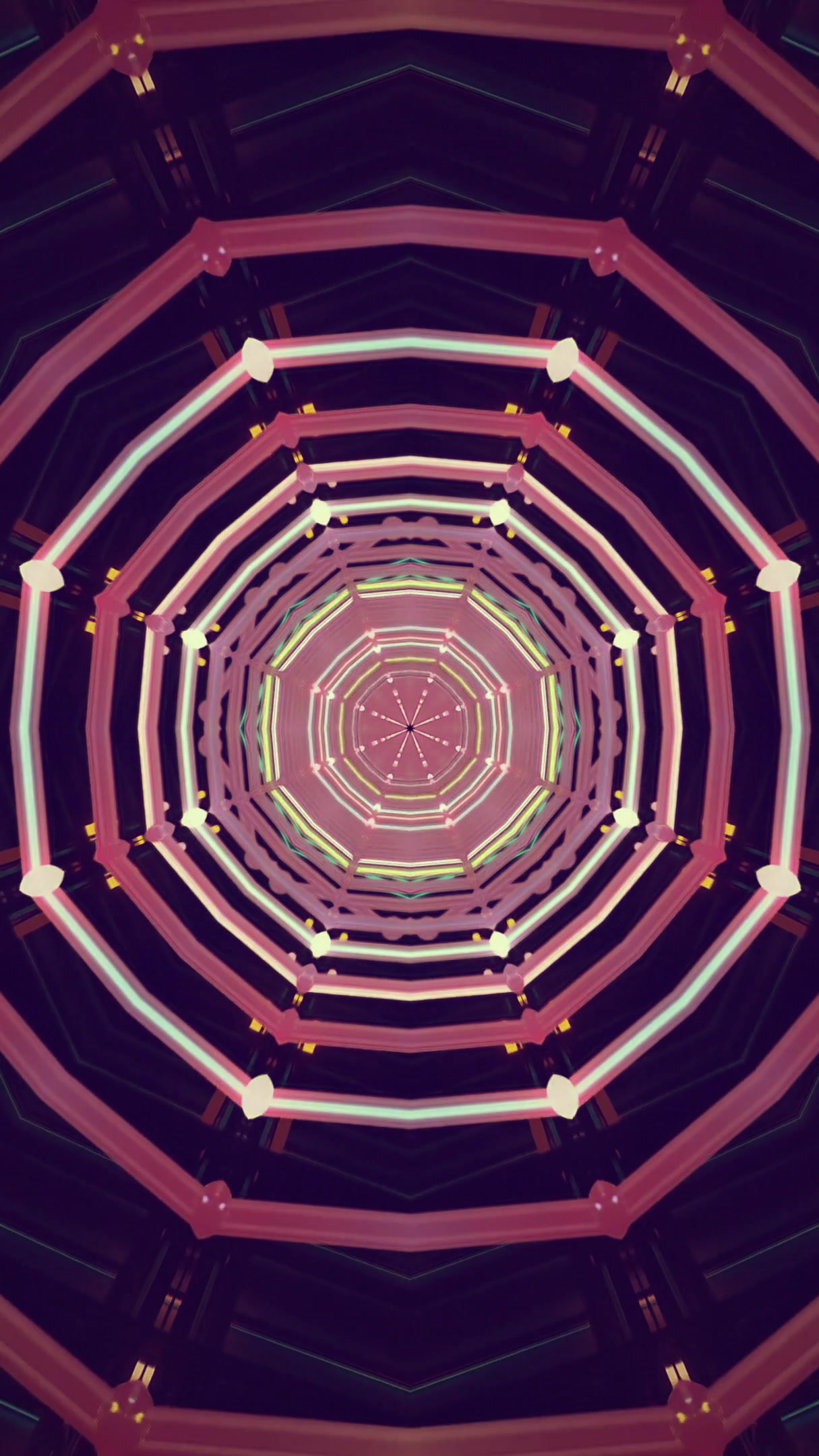 Colorful tunnel video loop screensaver showcasing dynamic pattern