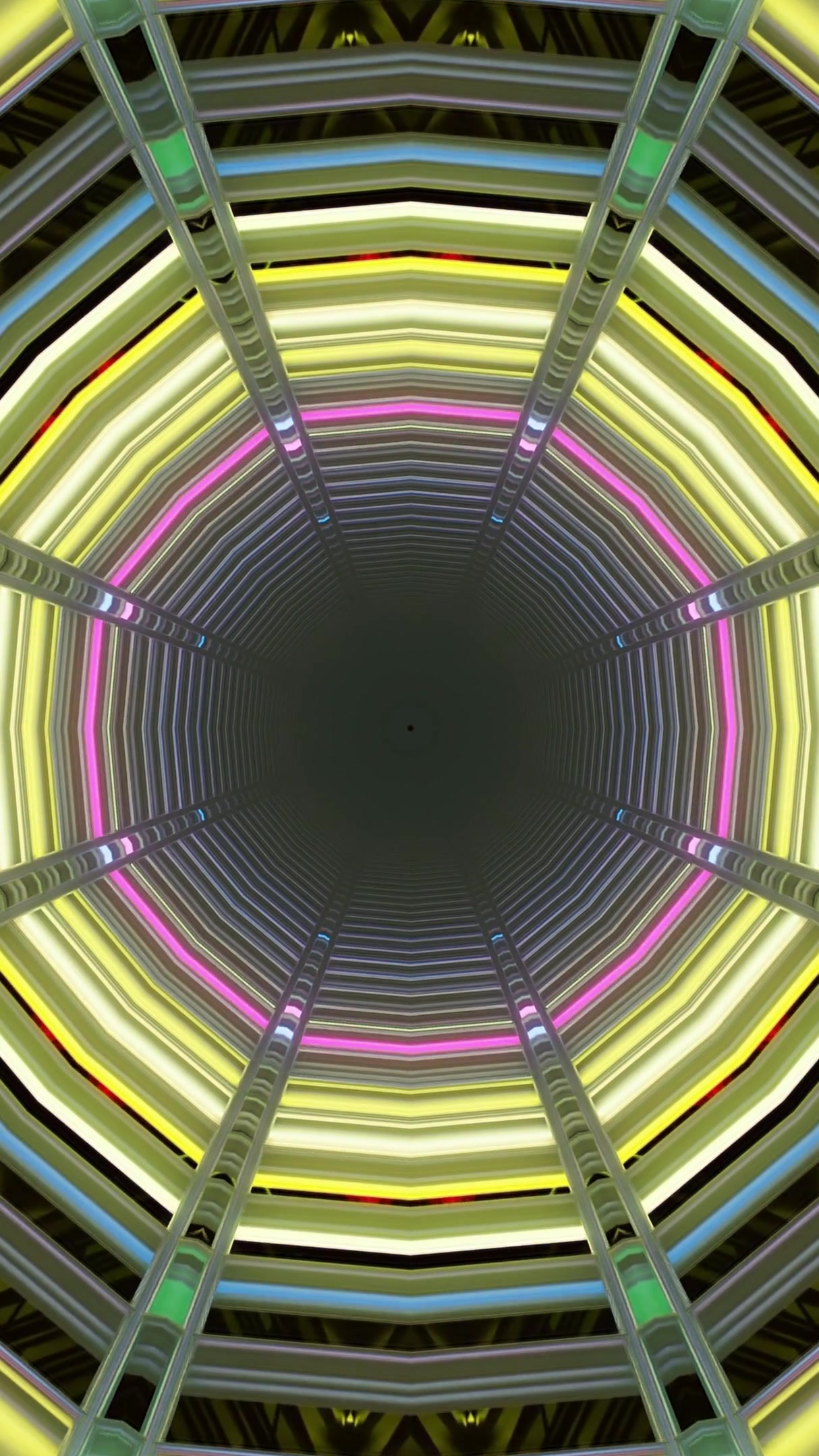 Tunnel video loop with vibrant neon colors creating a seamless visual experience