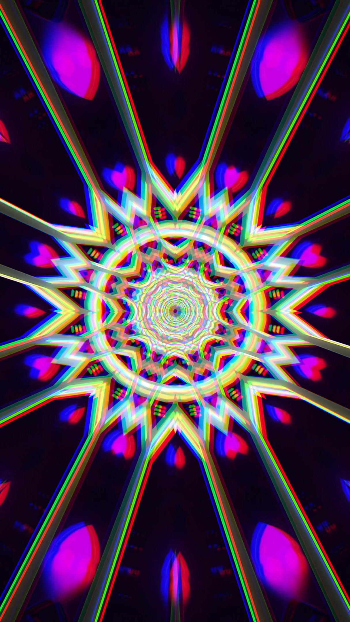 Tunnel video vj loop screensaver with colorful patterns and dynam
