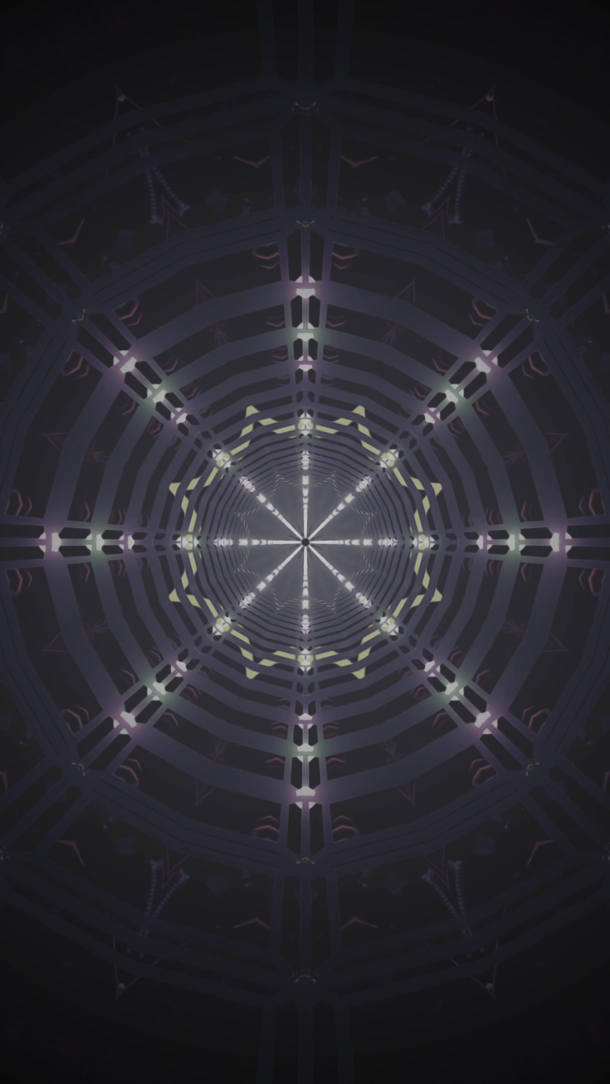 Seamless loop of a mesmerizing tunnel pattern with a vibrant gree