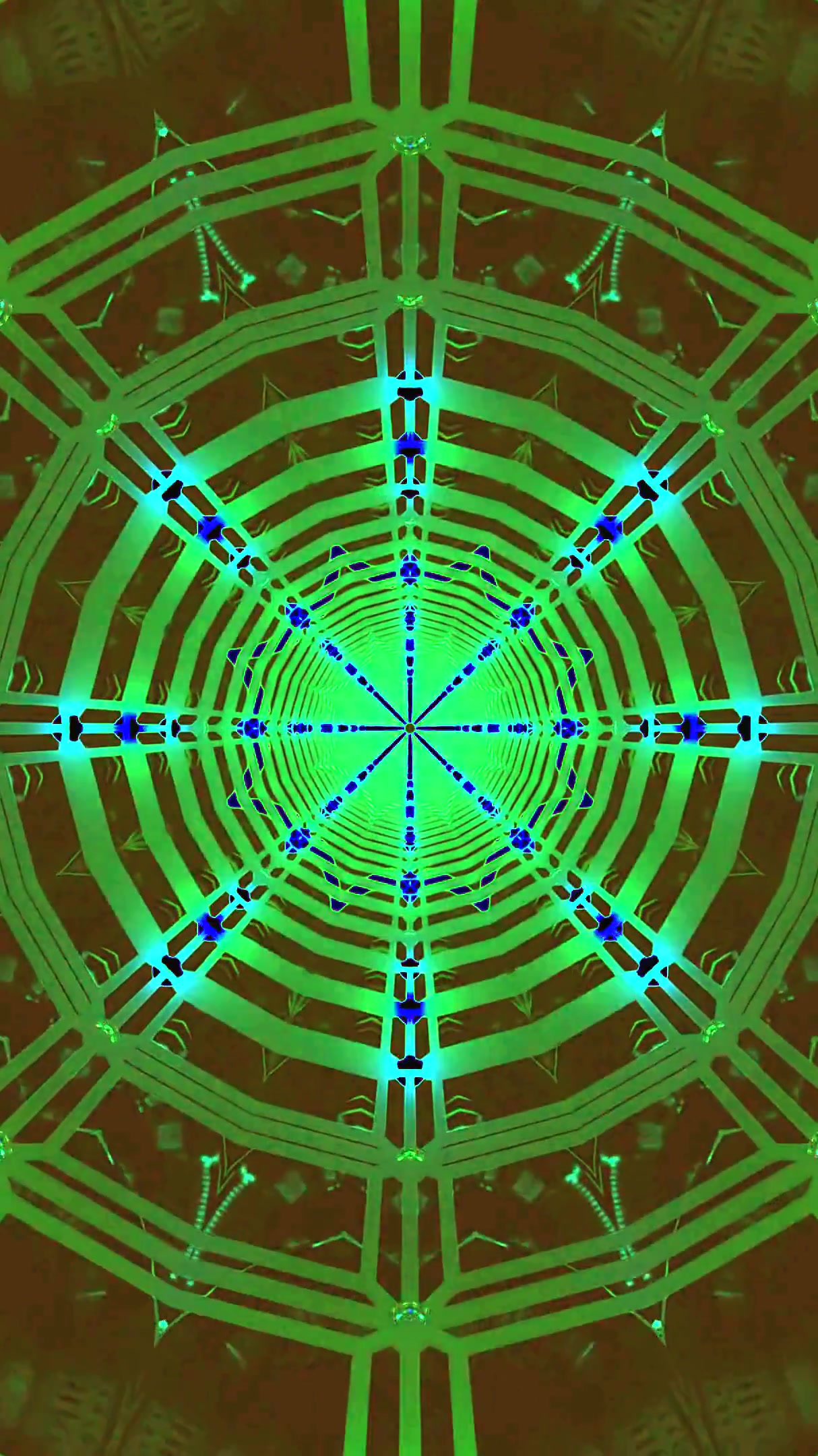 Colorful tunnel visual with rotating patterns creates a mesmerizi