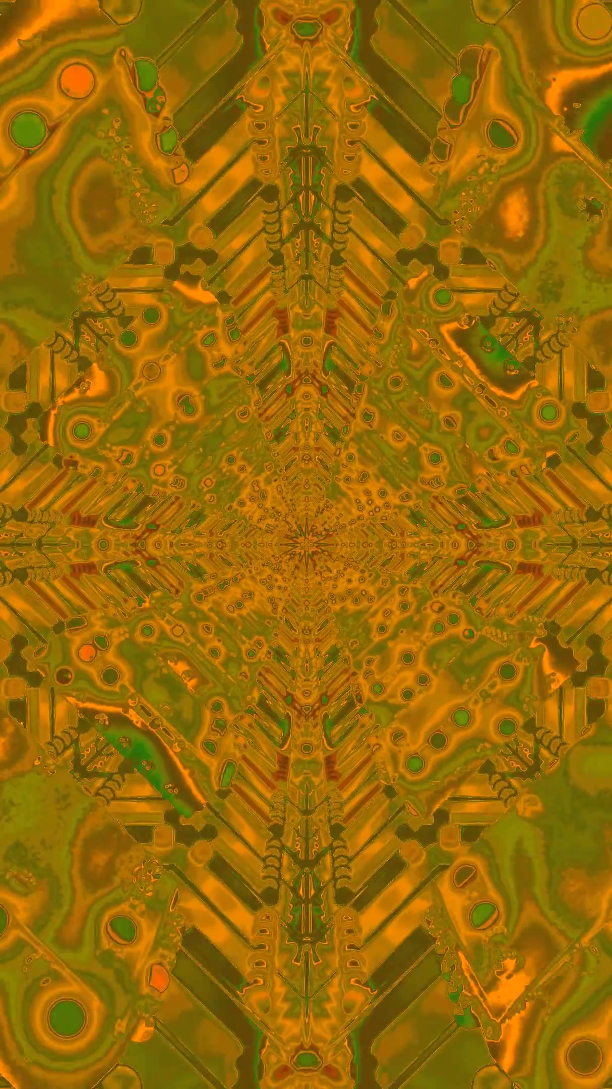 Tunnel video loop featuring an abstract pattern in vibrant orange tones for a seamless visual experience