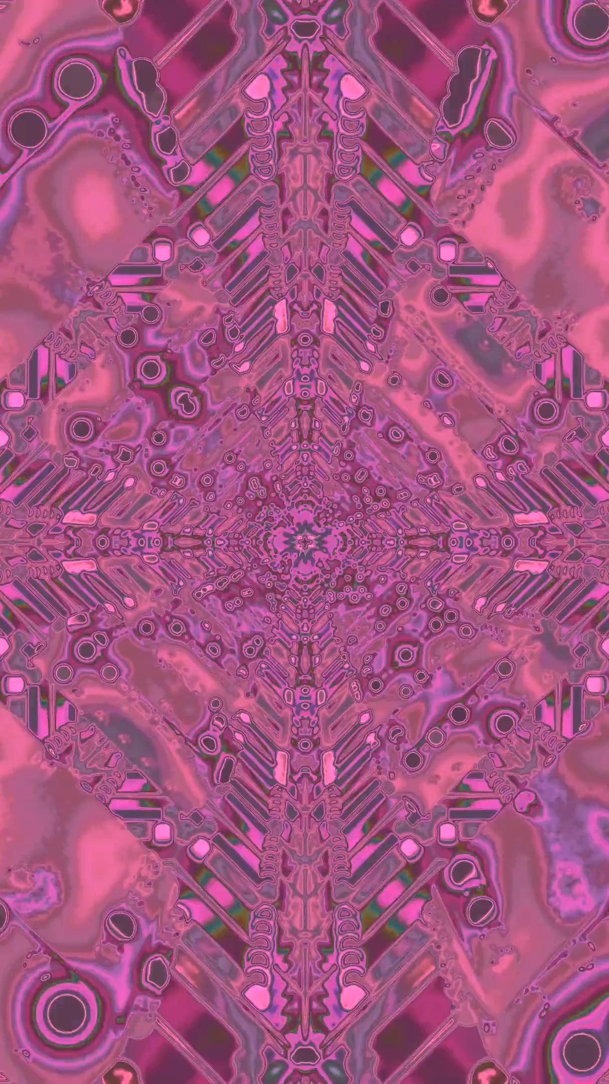 Creative tunnel video loop featuring vibrant pink geometric patterns seamlessly transitioning over time