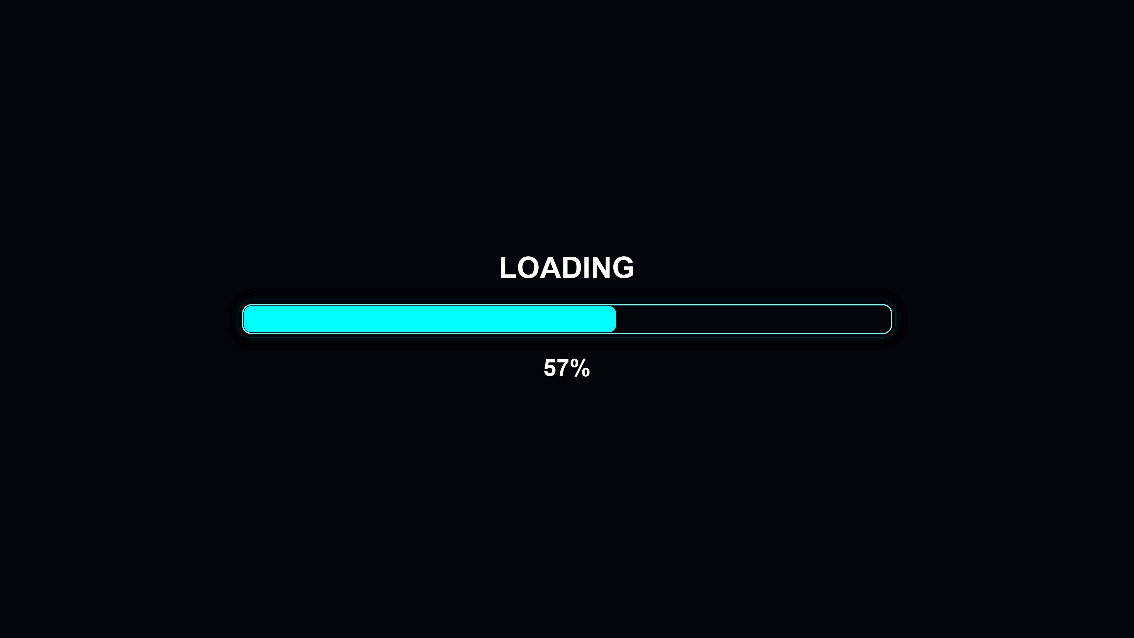 Modern progress bar animation for loading periods displayed on black background for user interface tasks