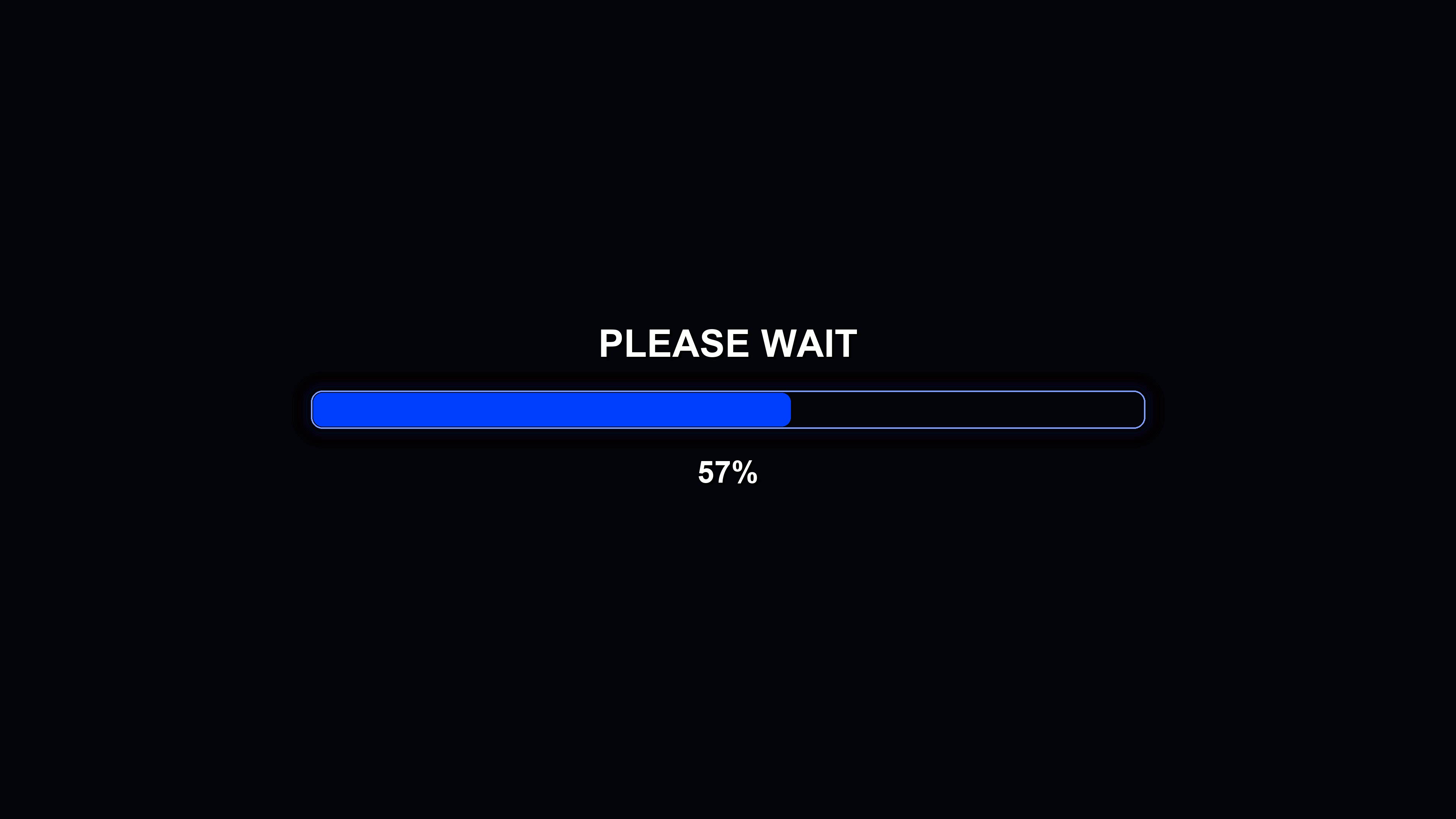 Loading animation shows progress bar indicating waiting period in modern style and design