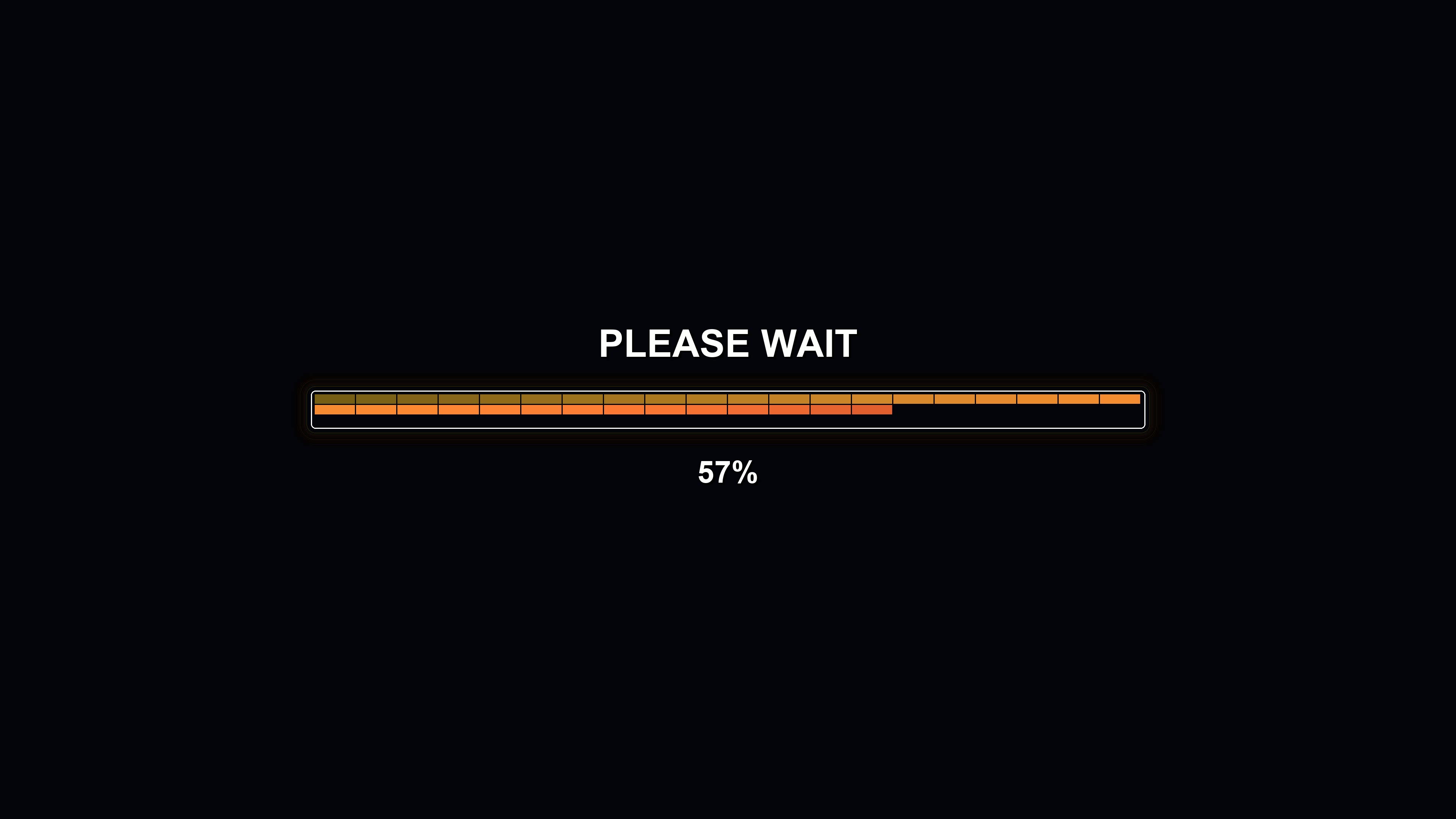 Progress bar animation displays waiting period with percentage completion in modern style
