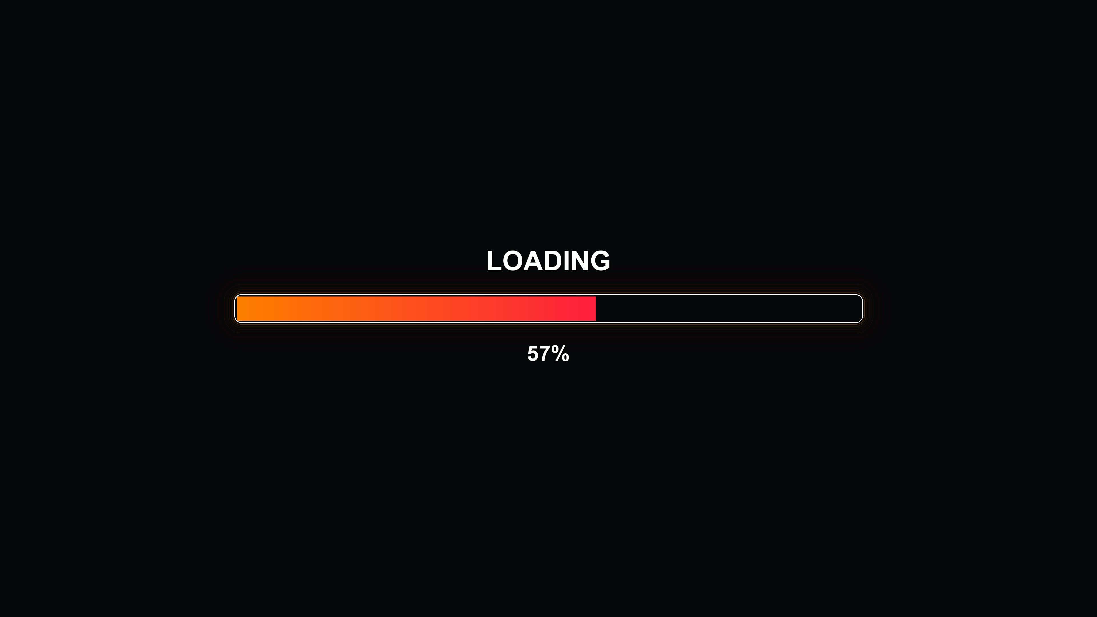 Waiting period with modern style progress bar animation showing loading status and completion percentage