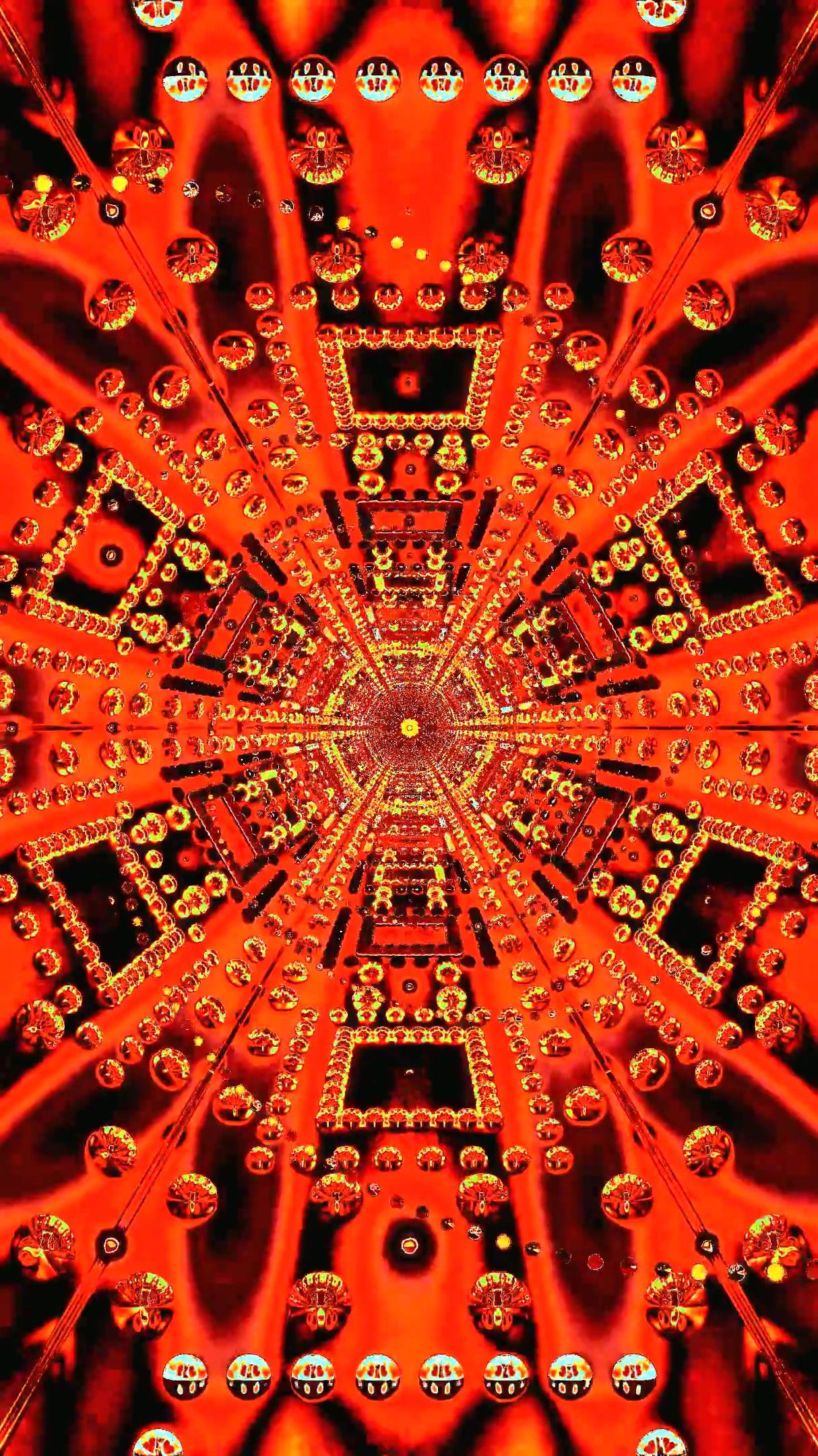Captivating red tunnel video loop for mesmerizing visual experien