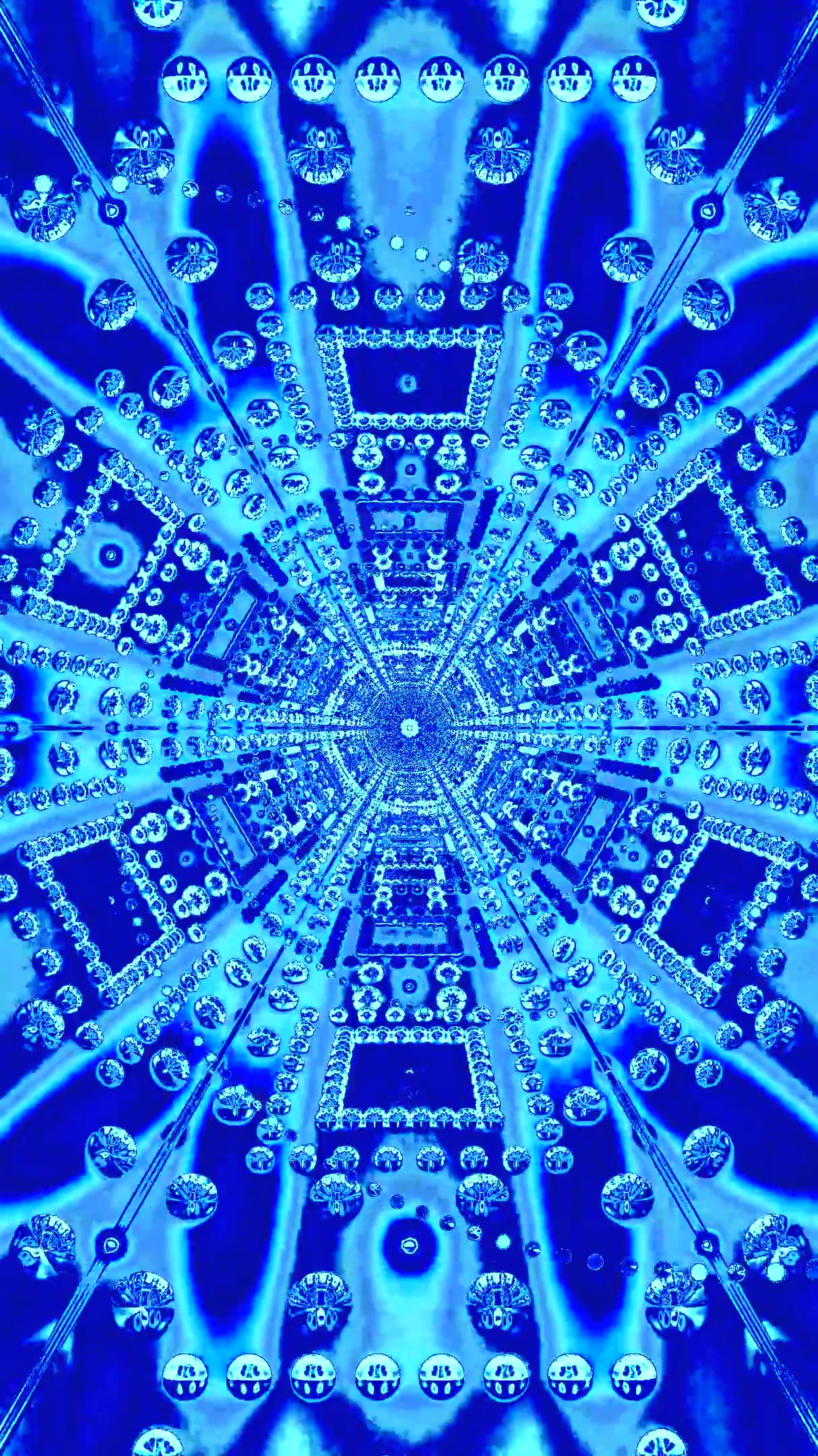 Stunning tunnel video vj loop screensaver with vibrant blue hues