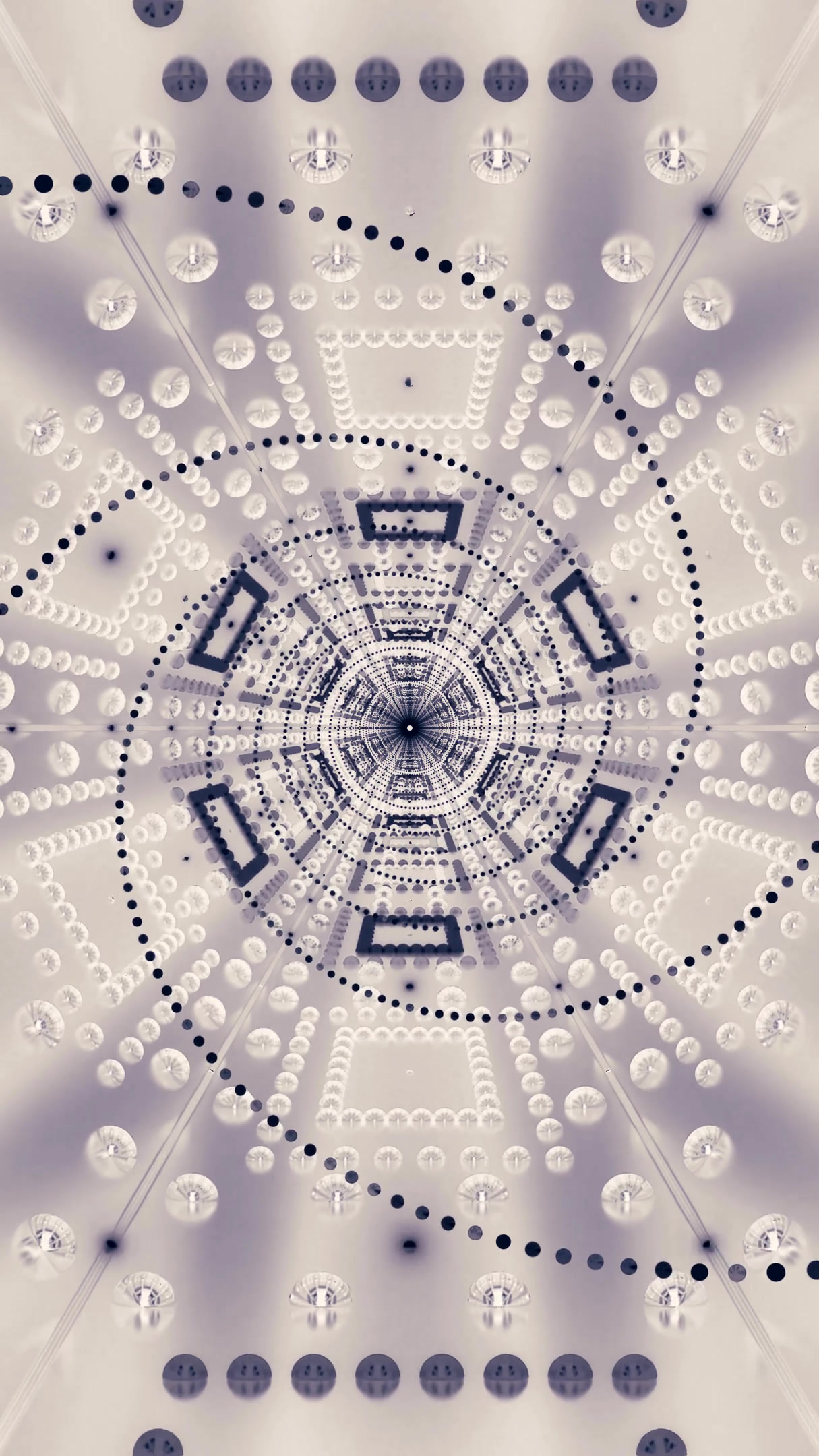 Mesmerizing tunnel video loop with seamless transitions and capti