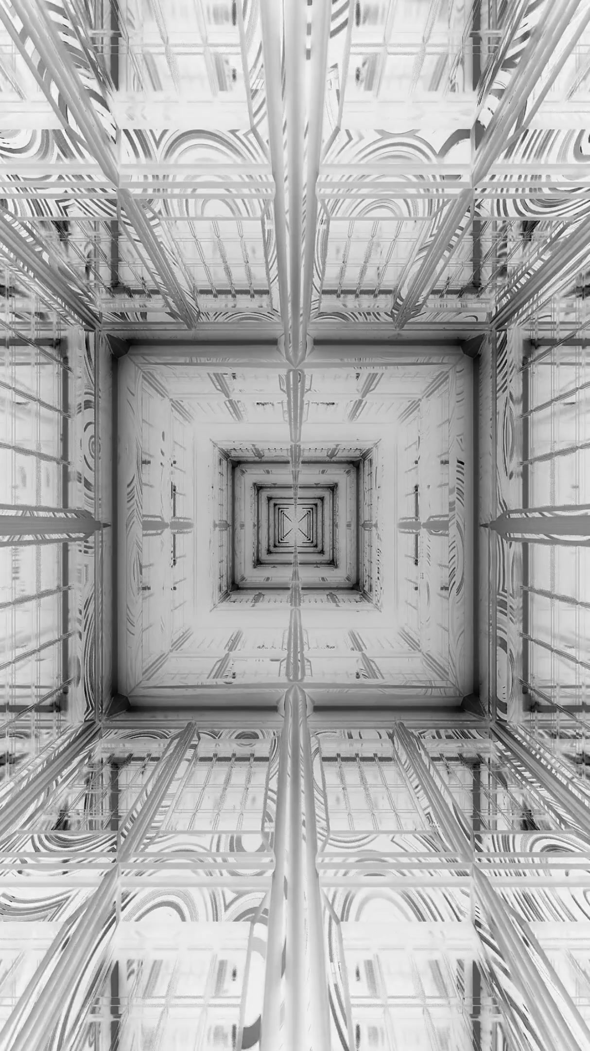 Vibrant tunnel video VJ loop screensaver features seamless motion through a dynamic space with intricate patterns and designs