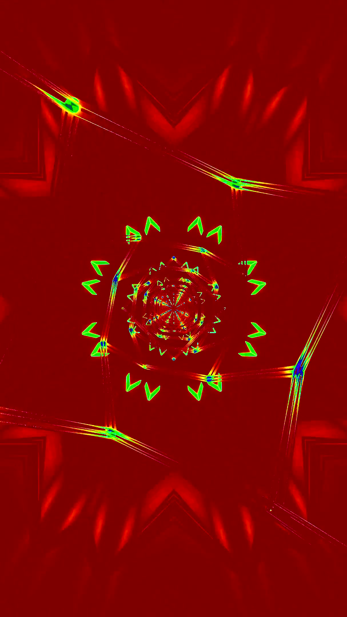 Dynamic tunnel video loop with glowing geometric patterns in vibr