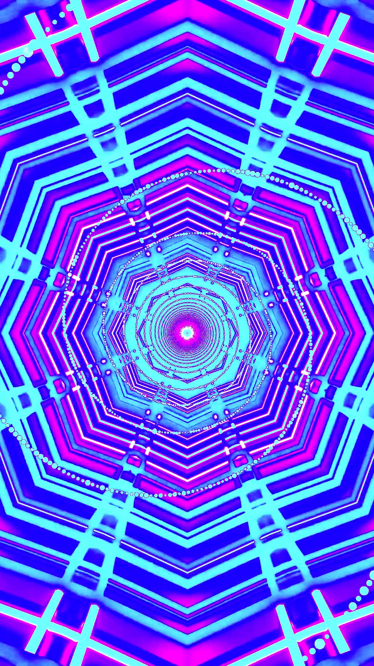 Vibrant tunnel video loop with dynamic colors and patterns creati