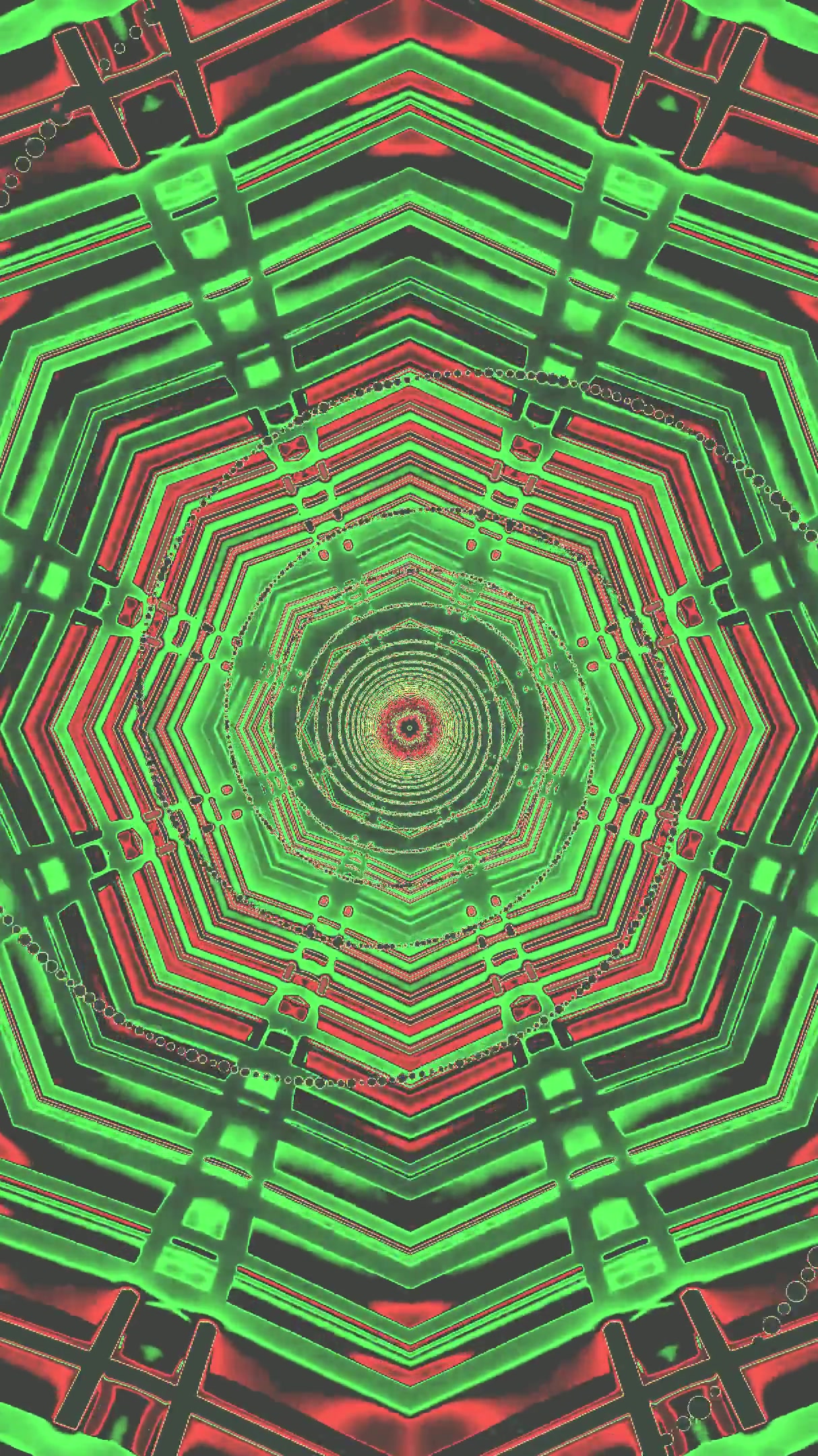 Colorful tunnel video loop with vibrant patterns and seamless mot