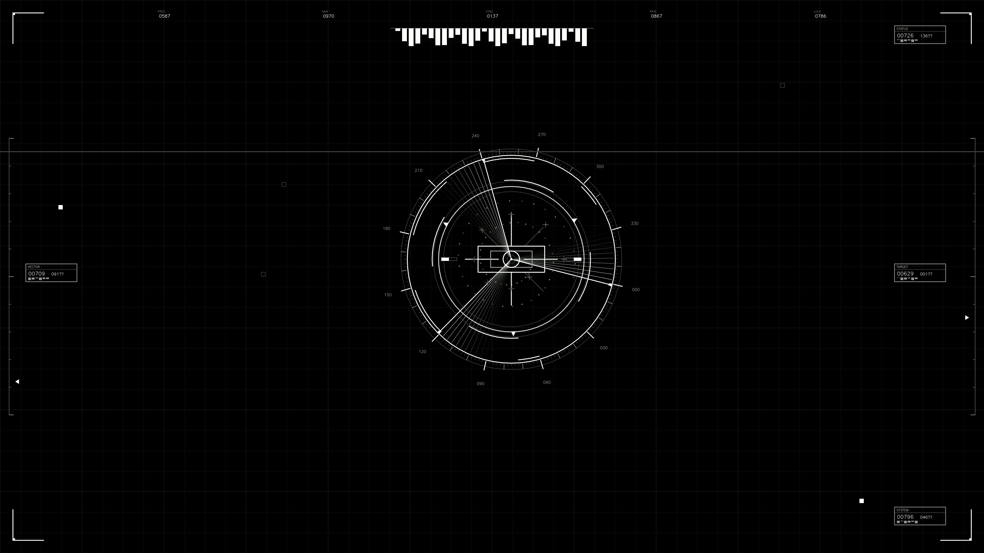 Military gui war stock footage hud animation for science fiction production with rotating elements and dynamic data display