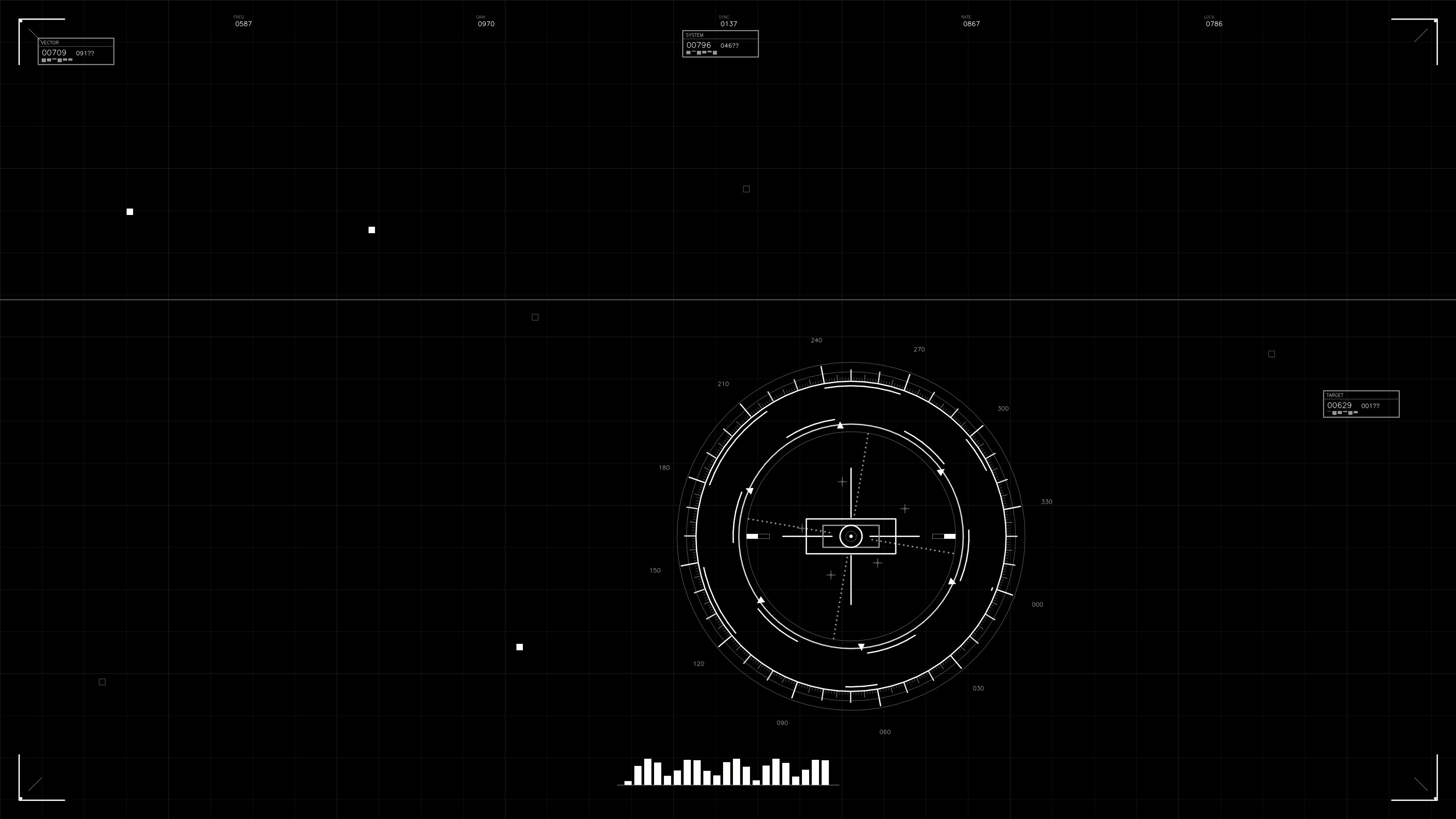 Military gui war stock footage hud animation for science fiction production in a dark setting