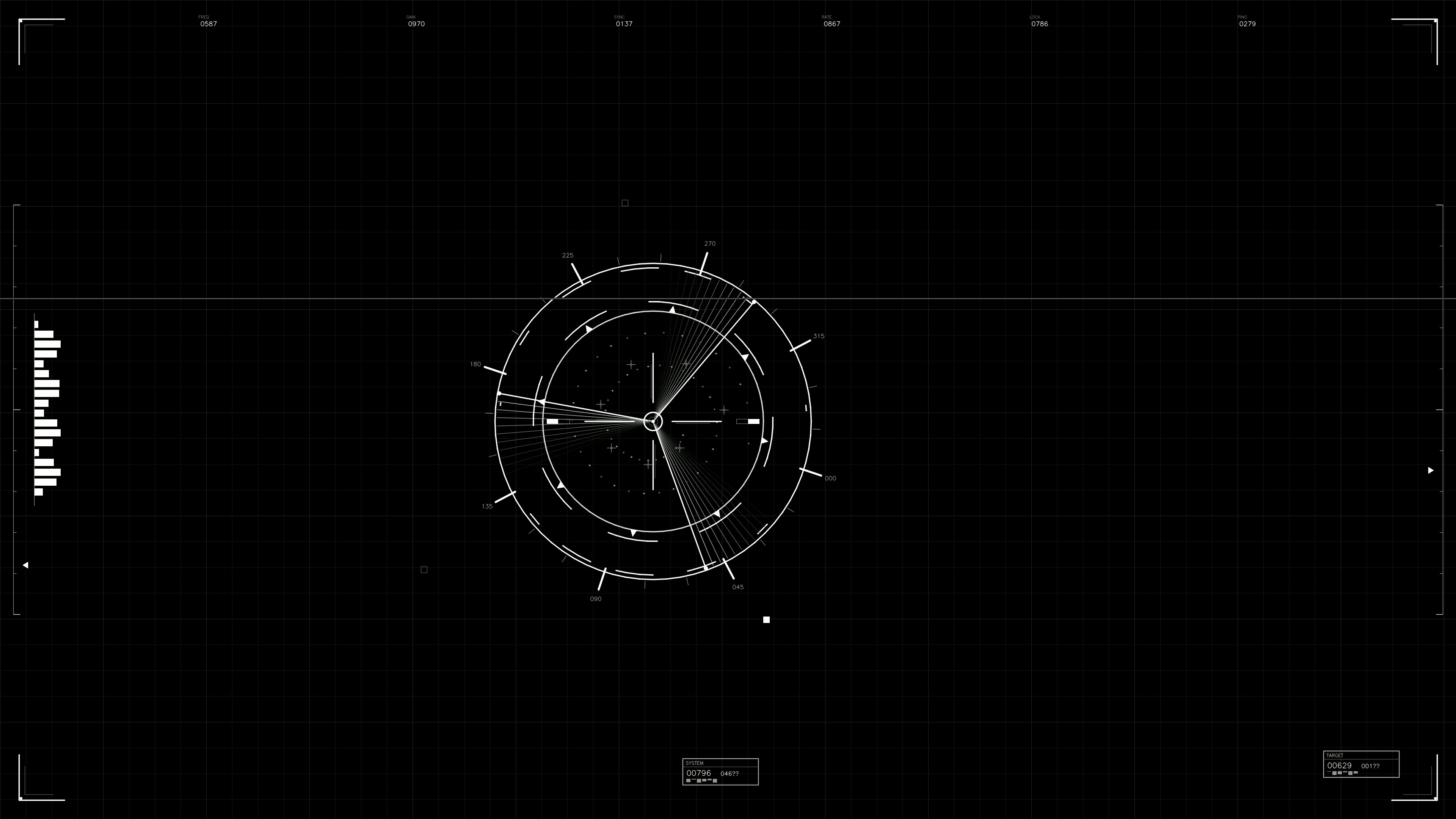 Military gui war stock footage with hud animation for science fiction production in dark environment