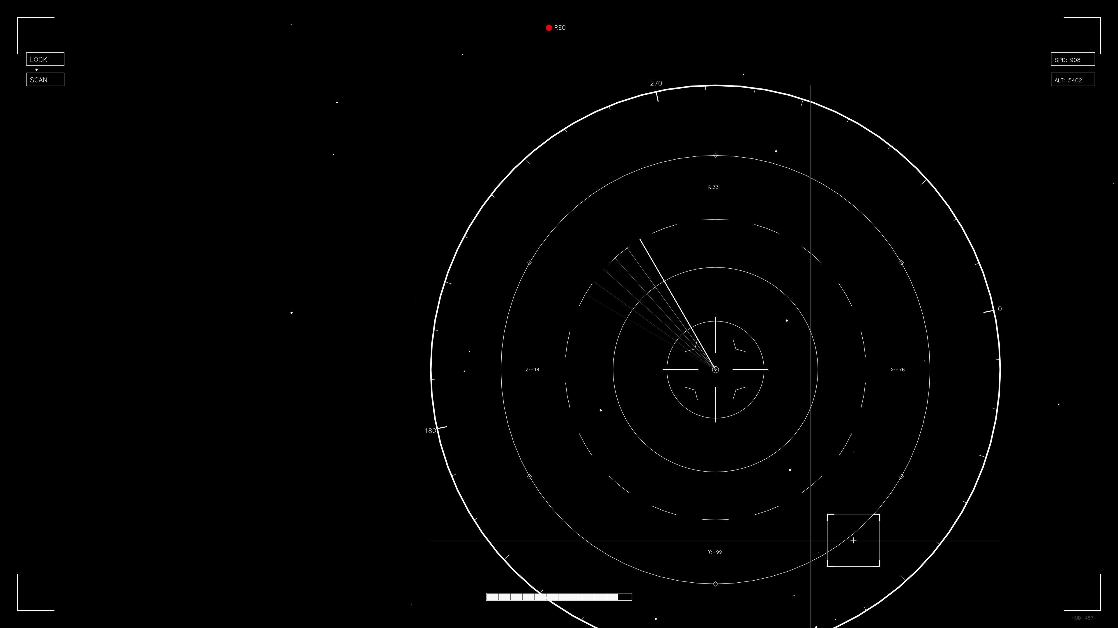Sci-fi hud animation for web designers and videographers showcasing a futuristic interface on a black background