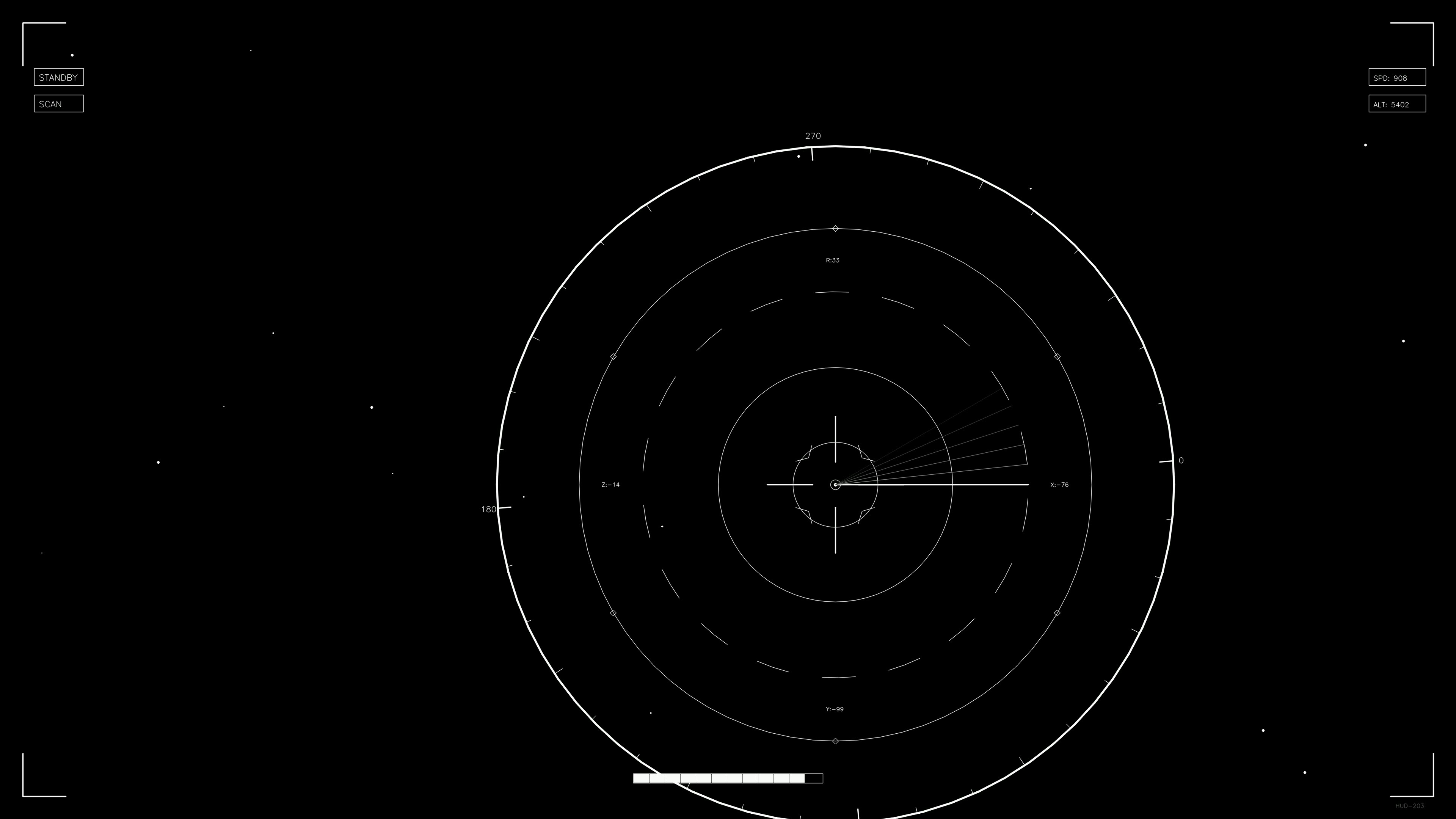 Scifi hud animation for web designers and videographers in a digital space environment