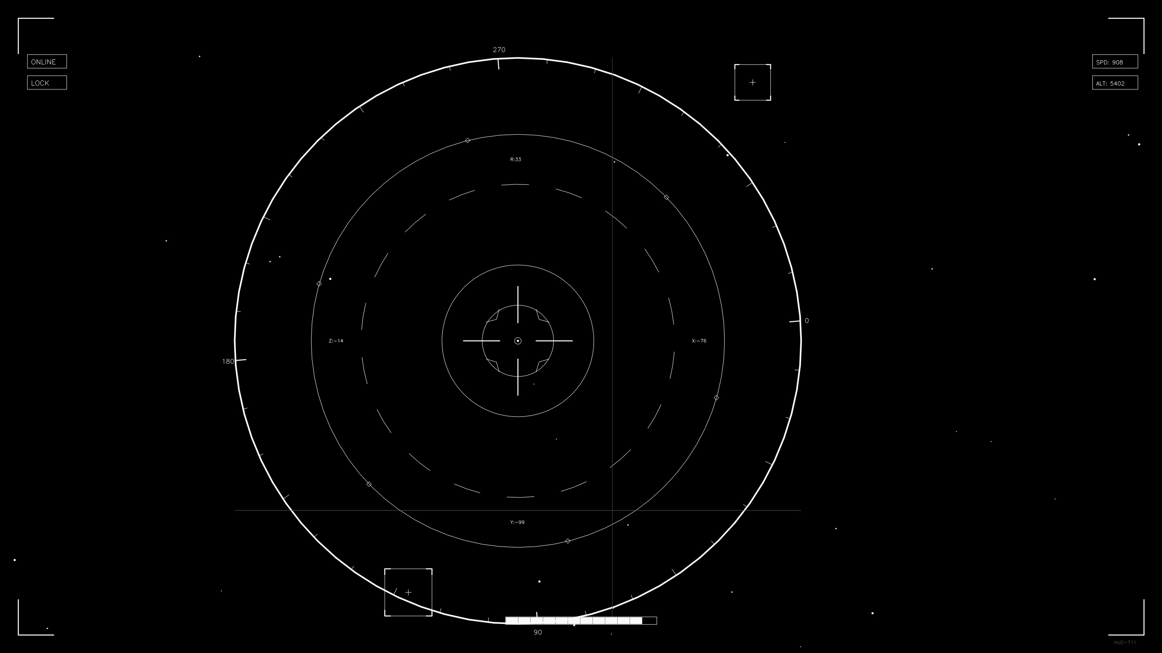 Sci-fi hud animation for web design and video projects featuring digital elements and circular patterns