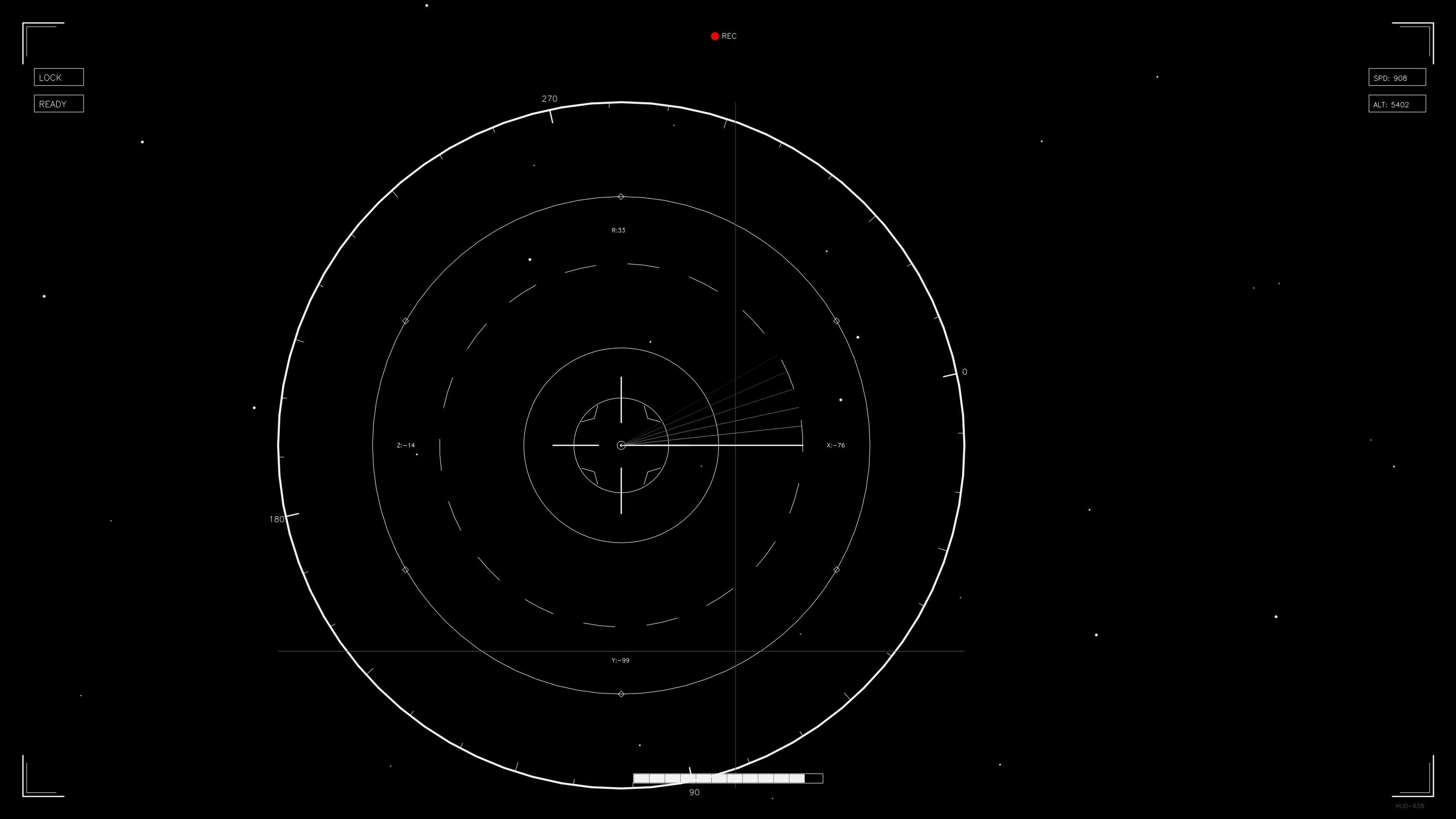 Scifi hud animation for web designer and videographer use with simple user interface and clear data display