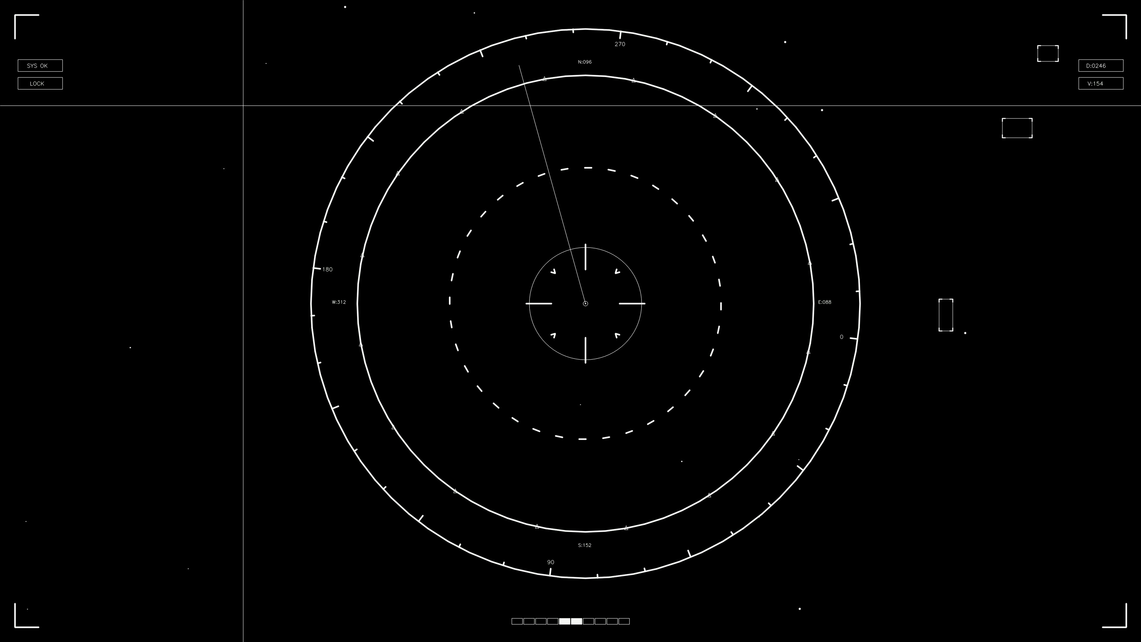 Hud elements animation for web designers and sci-fi video editing with circular radar design and dynamic features on black background