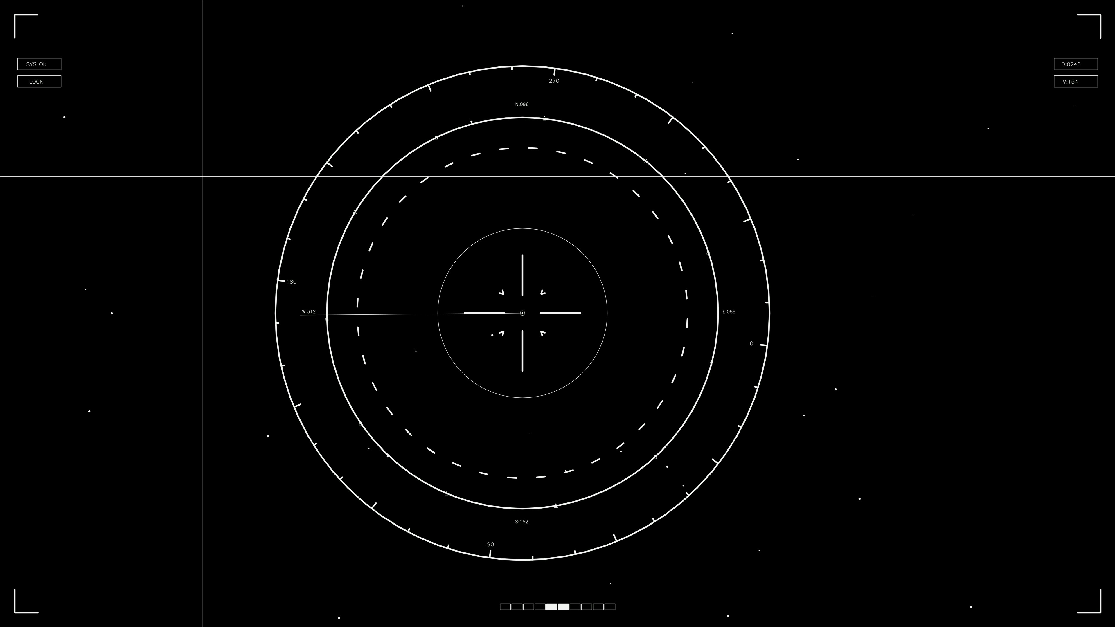 Hud elements animation for web designer and sci-fi video cutter focused on data display and tracking in a dark environment