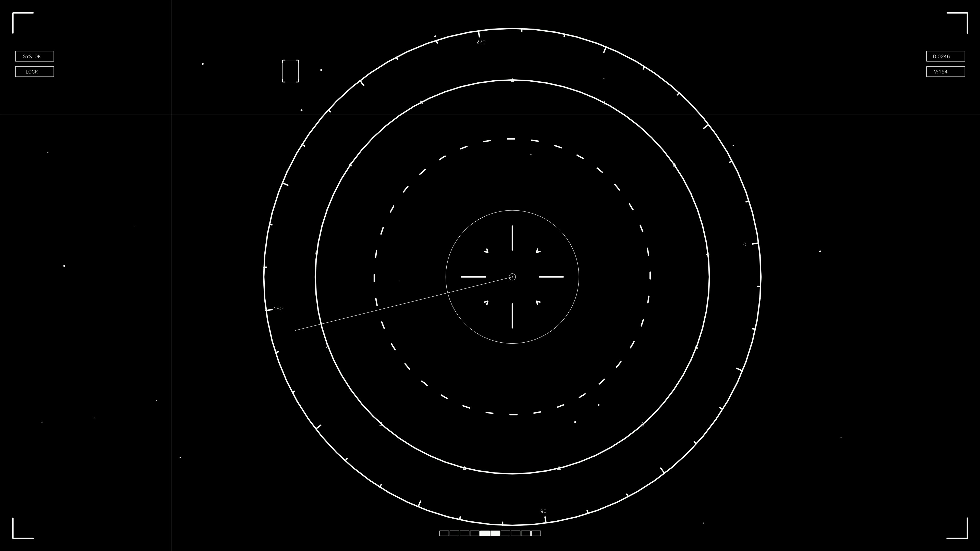 HUD elements animation for web designers and sci-fi video creators showing circular patterns and directional indicators