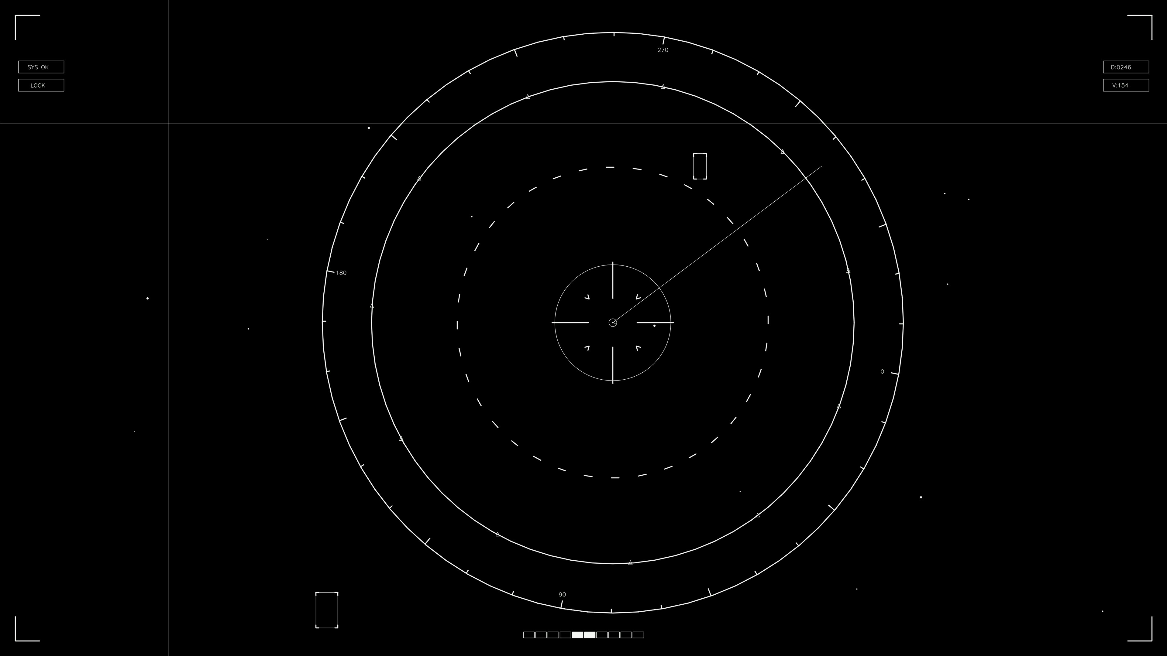 Hud elements animation for webdesign and sci-fi video editing with circles and lines on black background