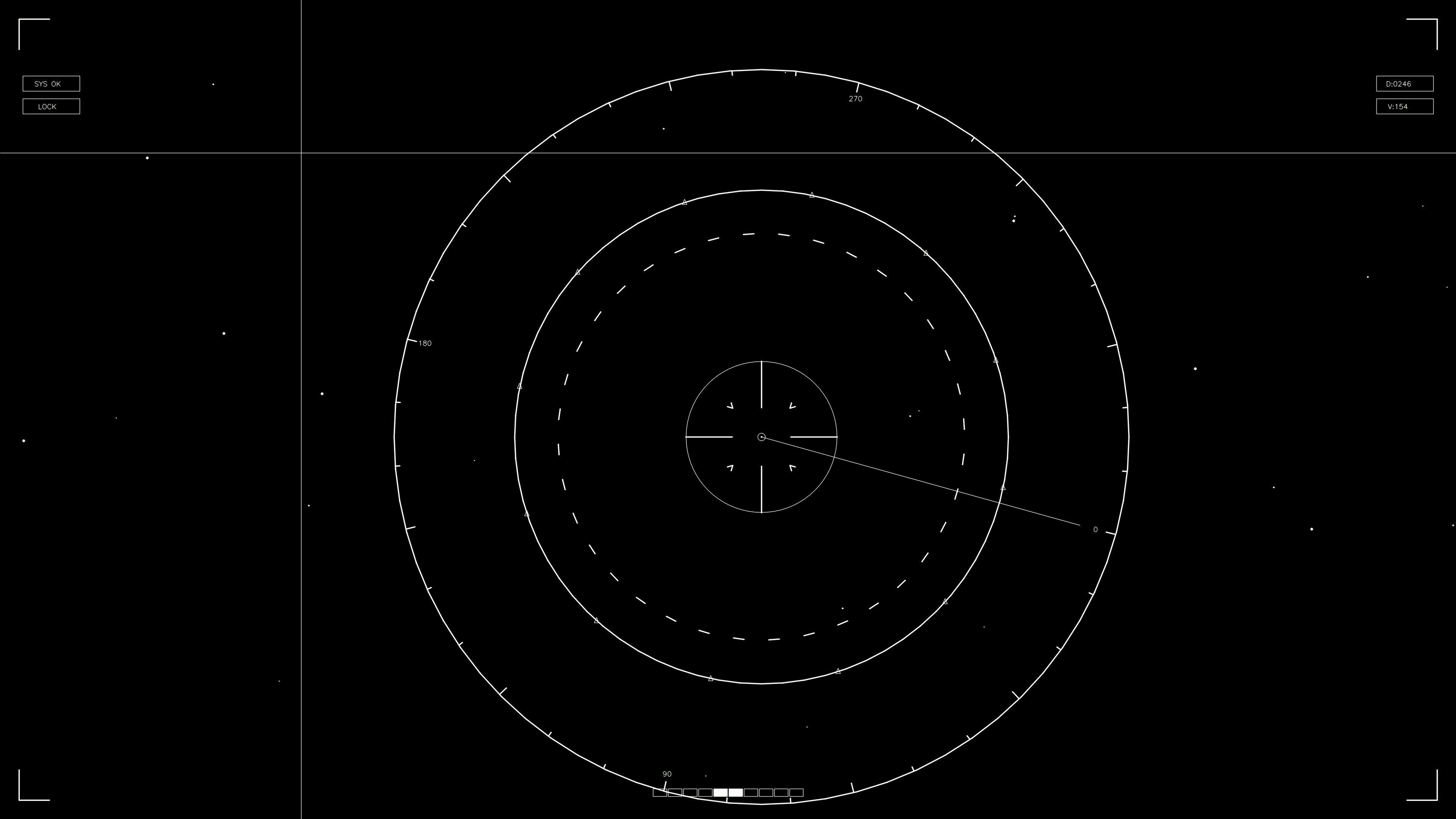 Hud elements animation for web designers and sci-fi video editors showcasing circular paths and data lines in a dark interface