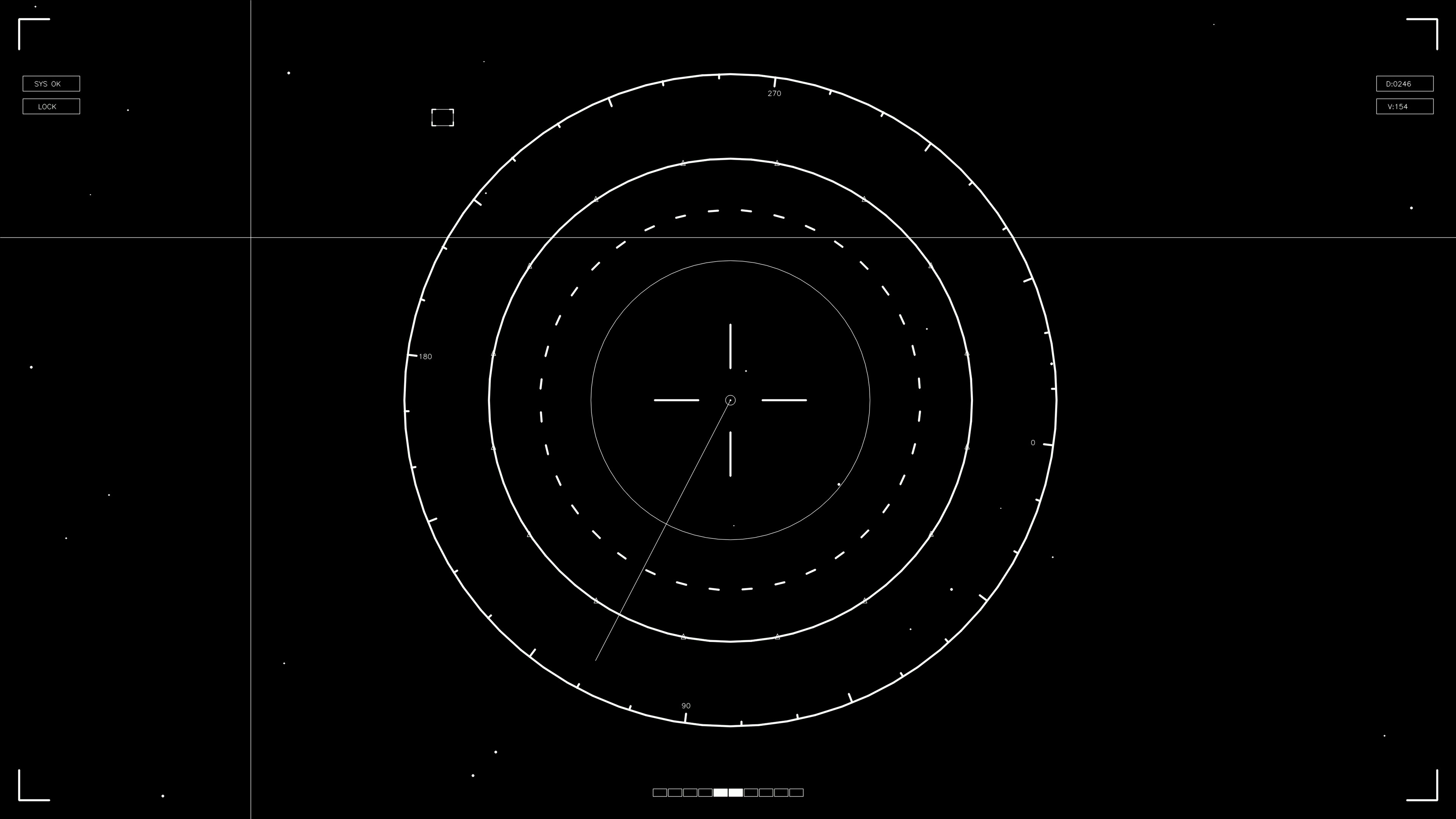 Animation of hud elements for webdesign and sci-fi video editing in a dark background environment