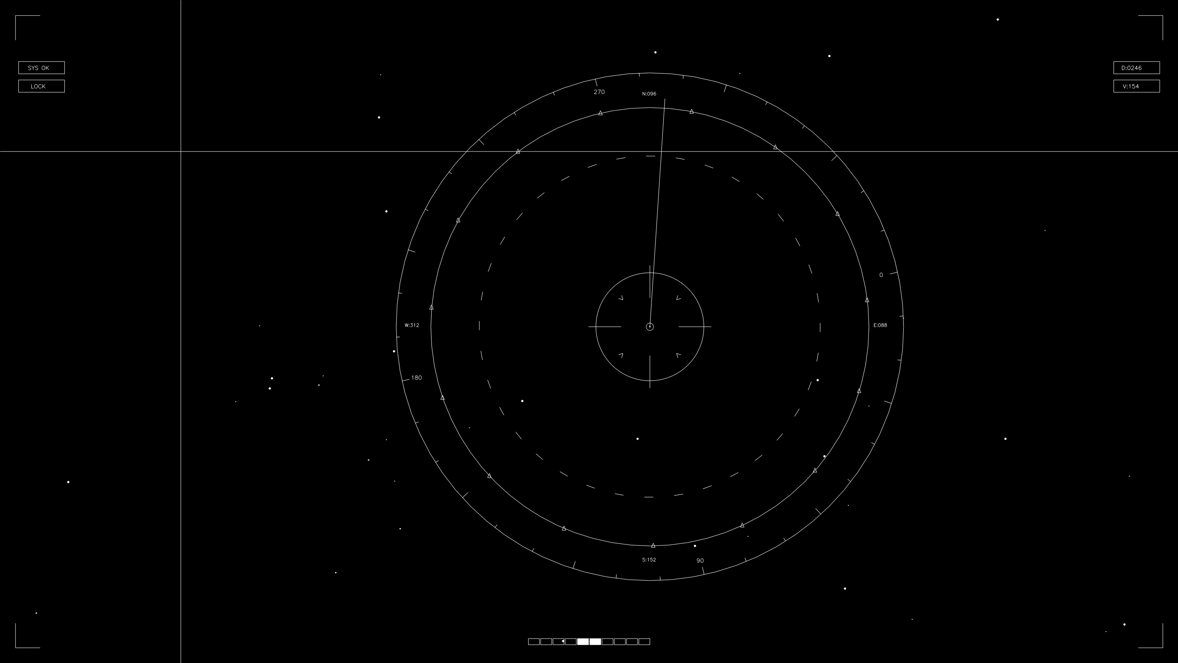 Animation of hud elements for web designers and sci-fi video creators showcasing radar display and data points in dark setting