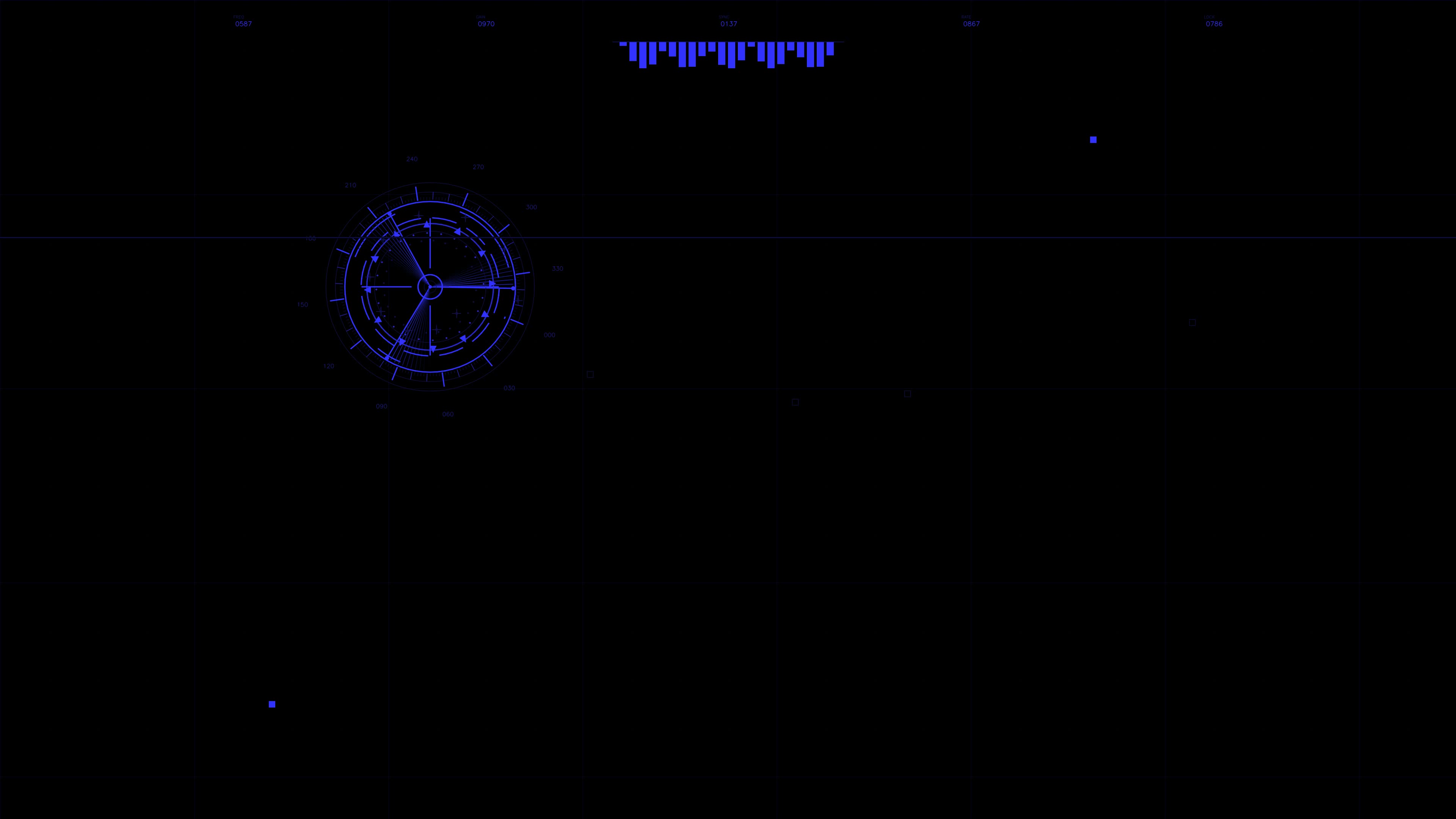 Military GUI war stock footage with HUD animation for science fiction production in dark setting