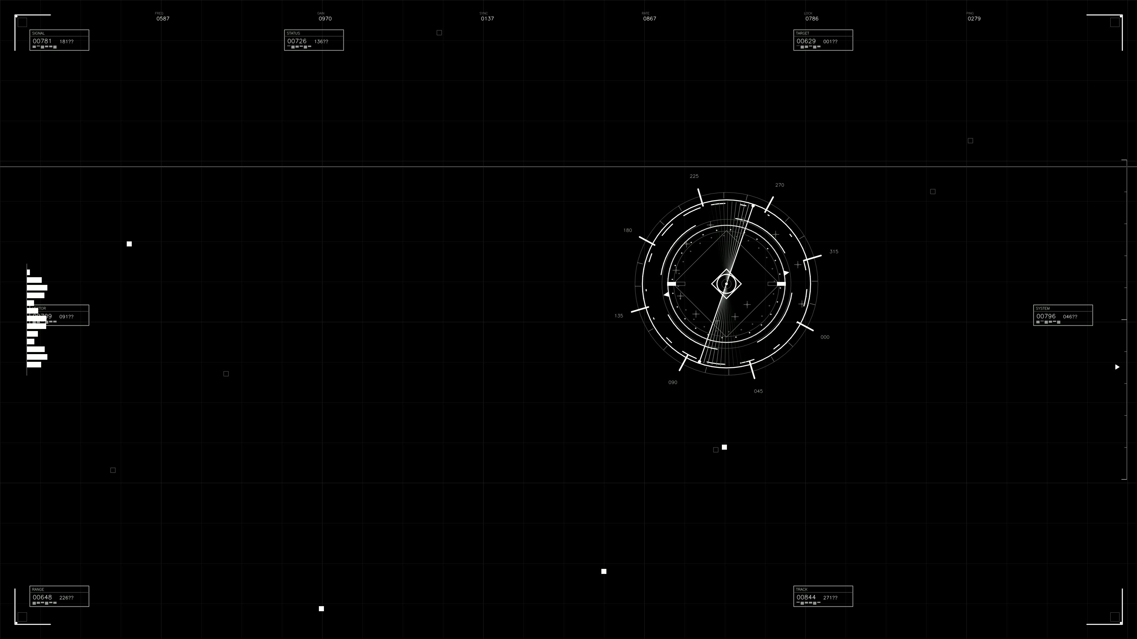 Military gui war stock footage hud animation for use in science fiction production featuring various indicators and data display elements