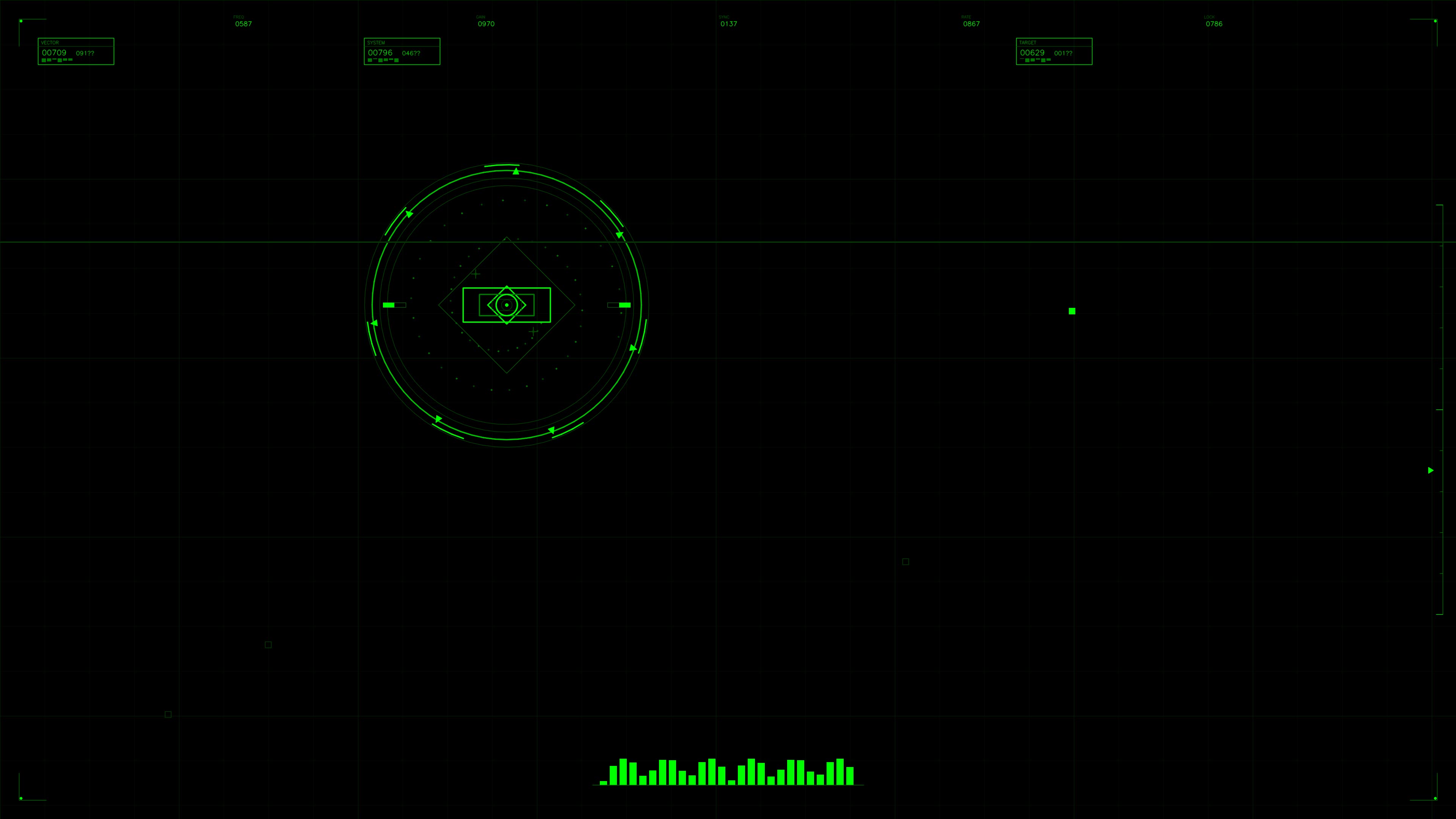Military gui war stock footage video for science fiction production showing hud animation with data display and tracking elements in dark setting