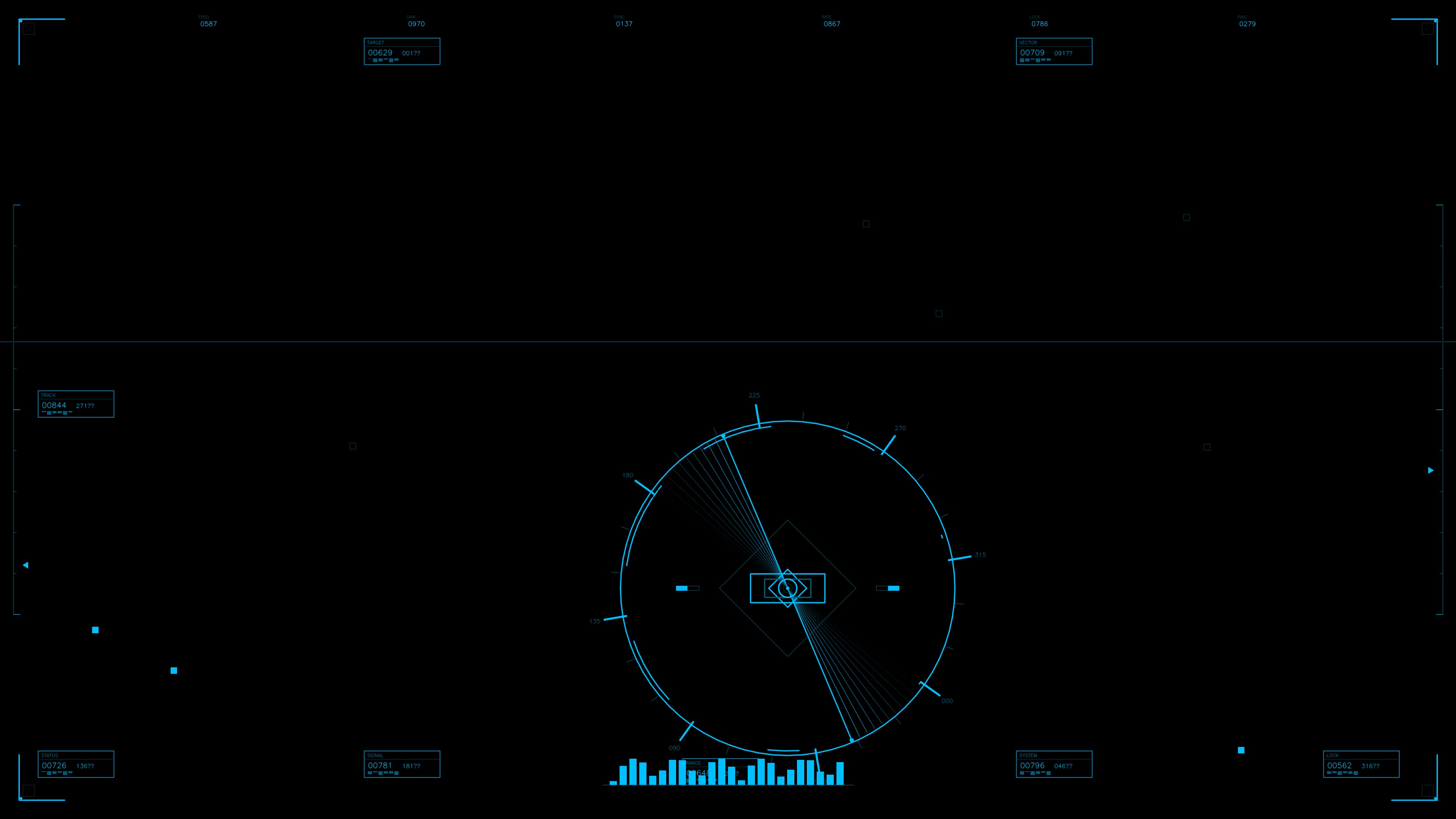Military HUD animation showing graphics for war simulation and science fiction production use in video projects