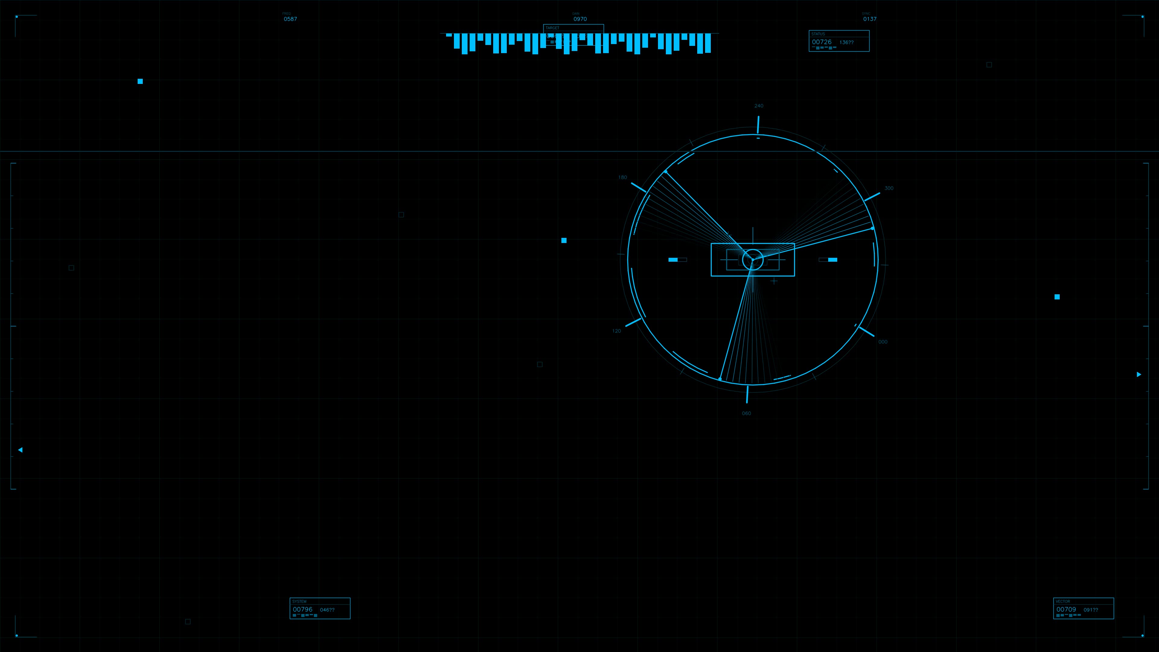 Military gui war stock footage hud animation for science fiction production with focus on targeting and data display in dark setting