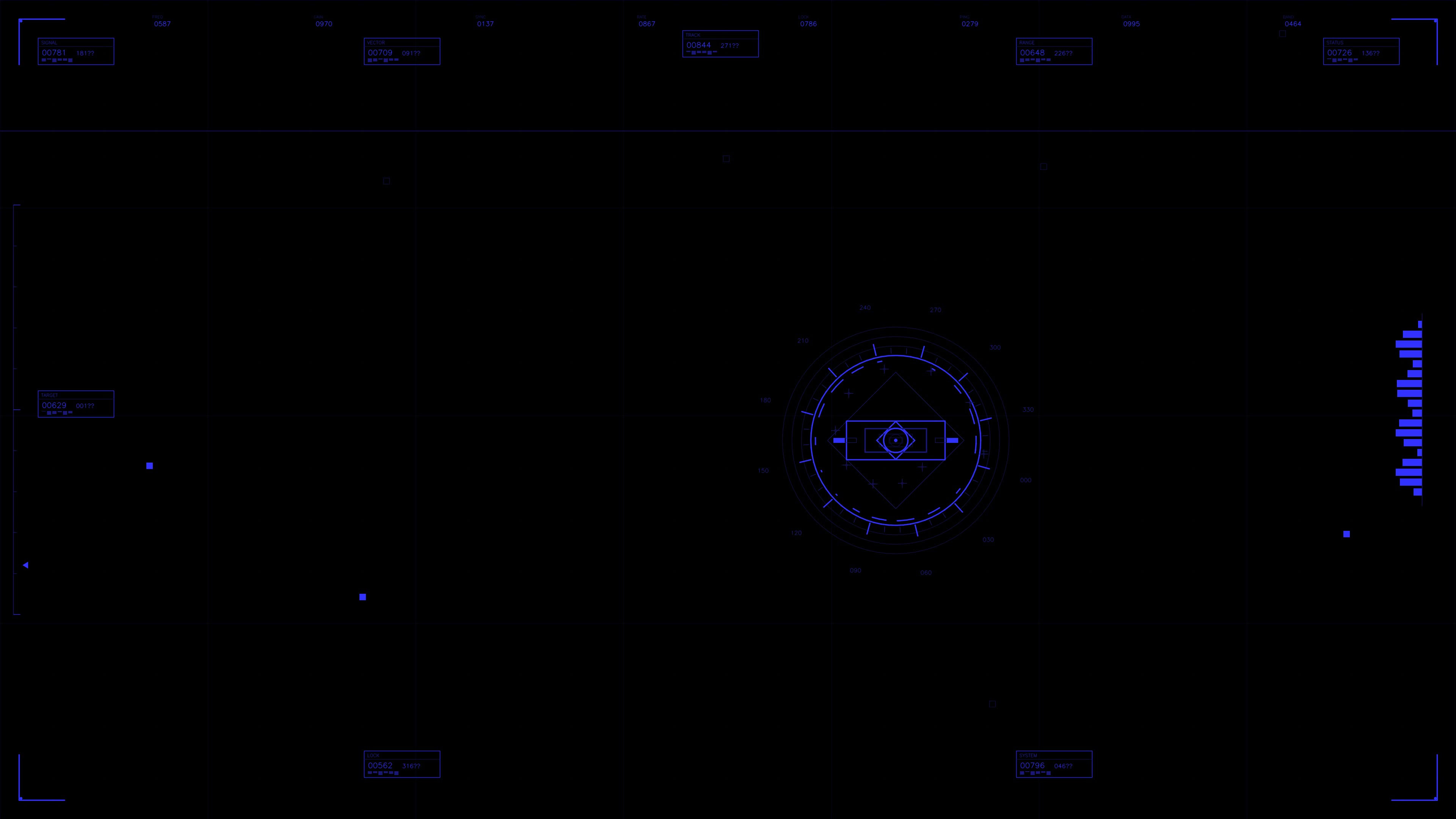 Military gui war stock footage hud animation for science fiction production in dark setting with blue elements
