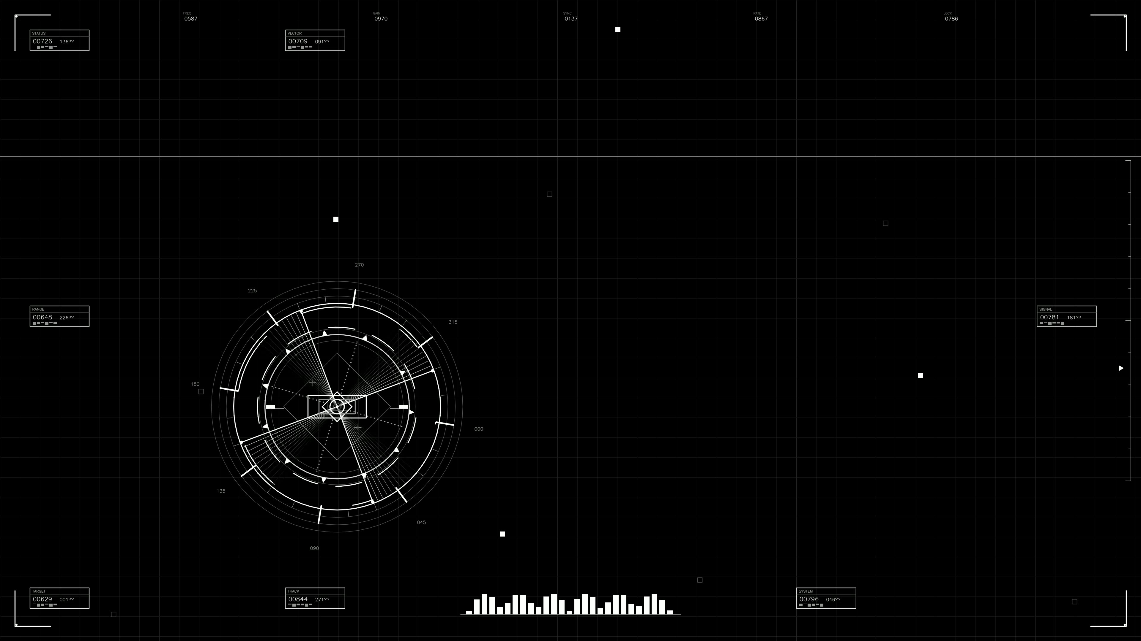 Military GUI war stock footage HUD animation for use in science fiction video production with high-tech visuals and data display elements