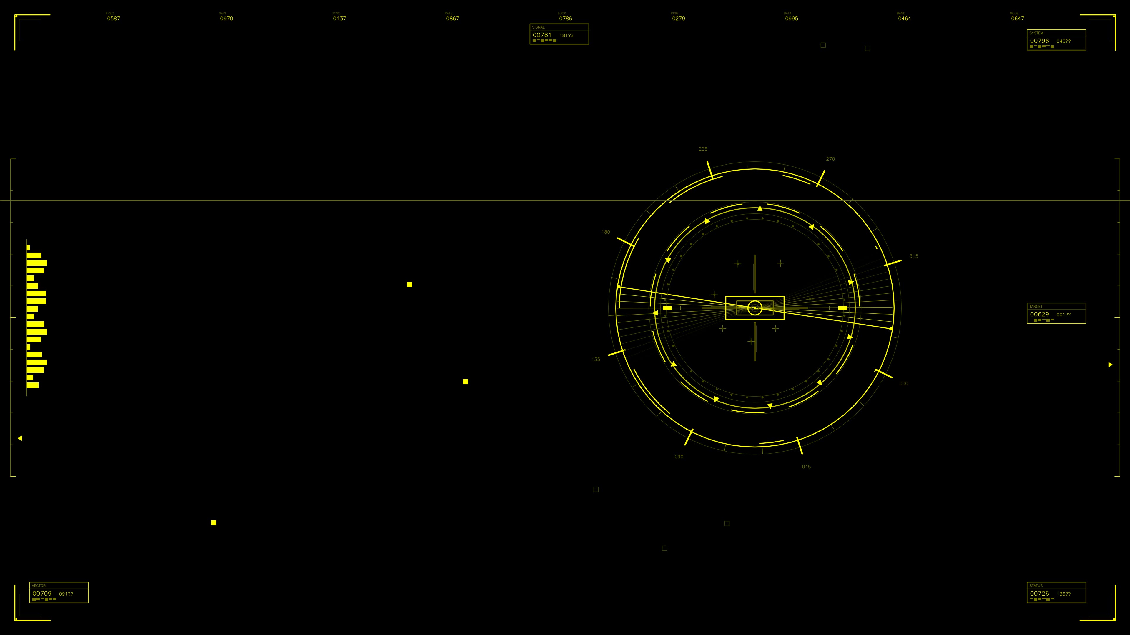 Military gui war stock footage hud animation for science fiction production in a dark setting