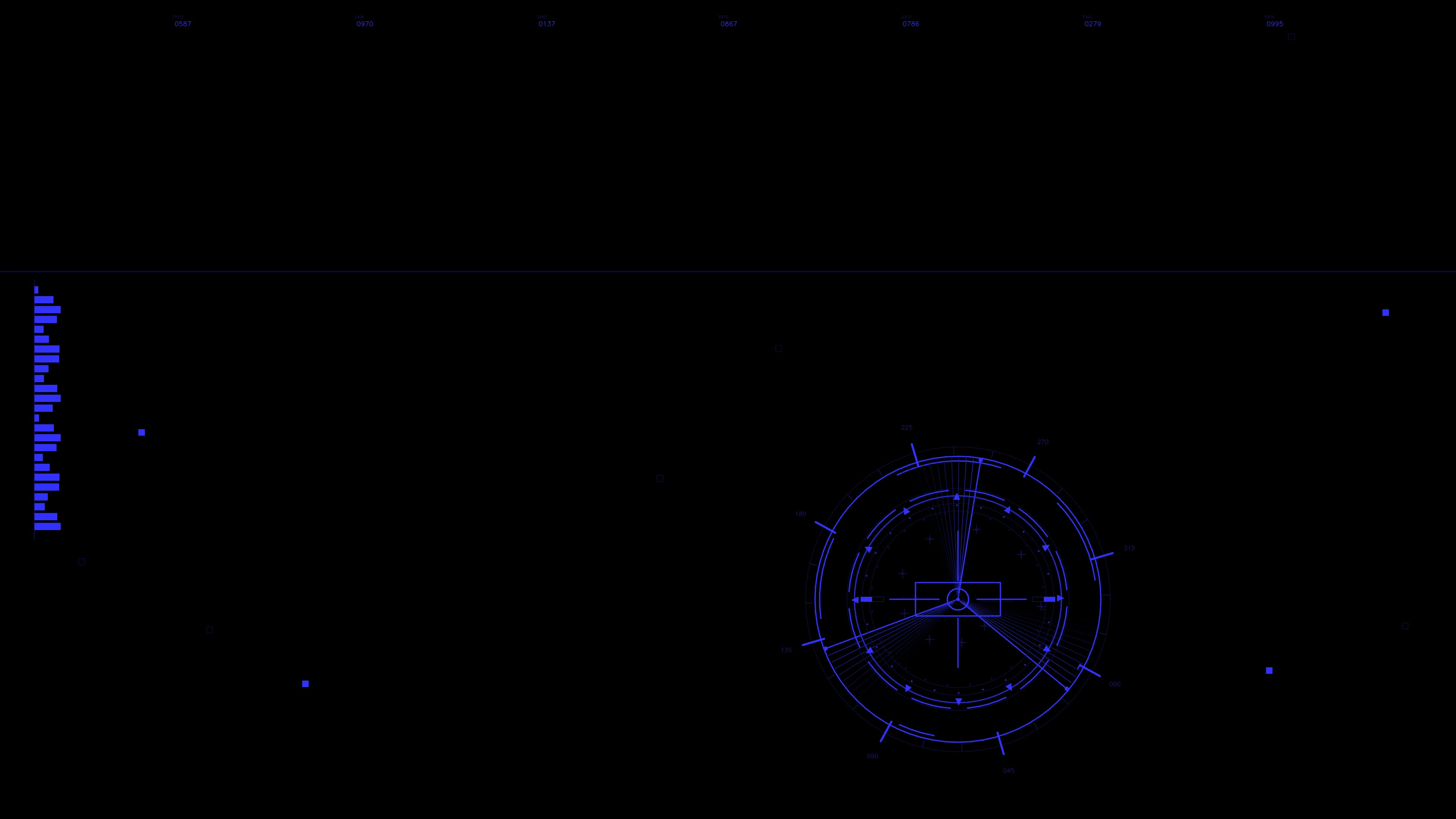 Military graphical user interface in war stock footage for science fiction production displaying data and animation effects