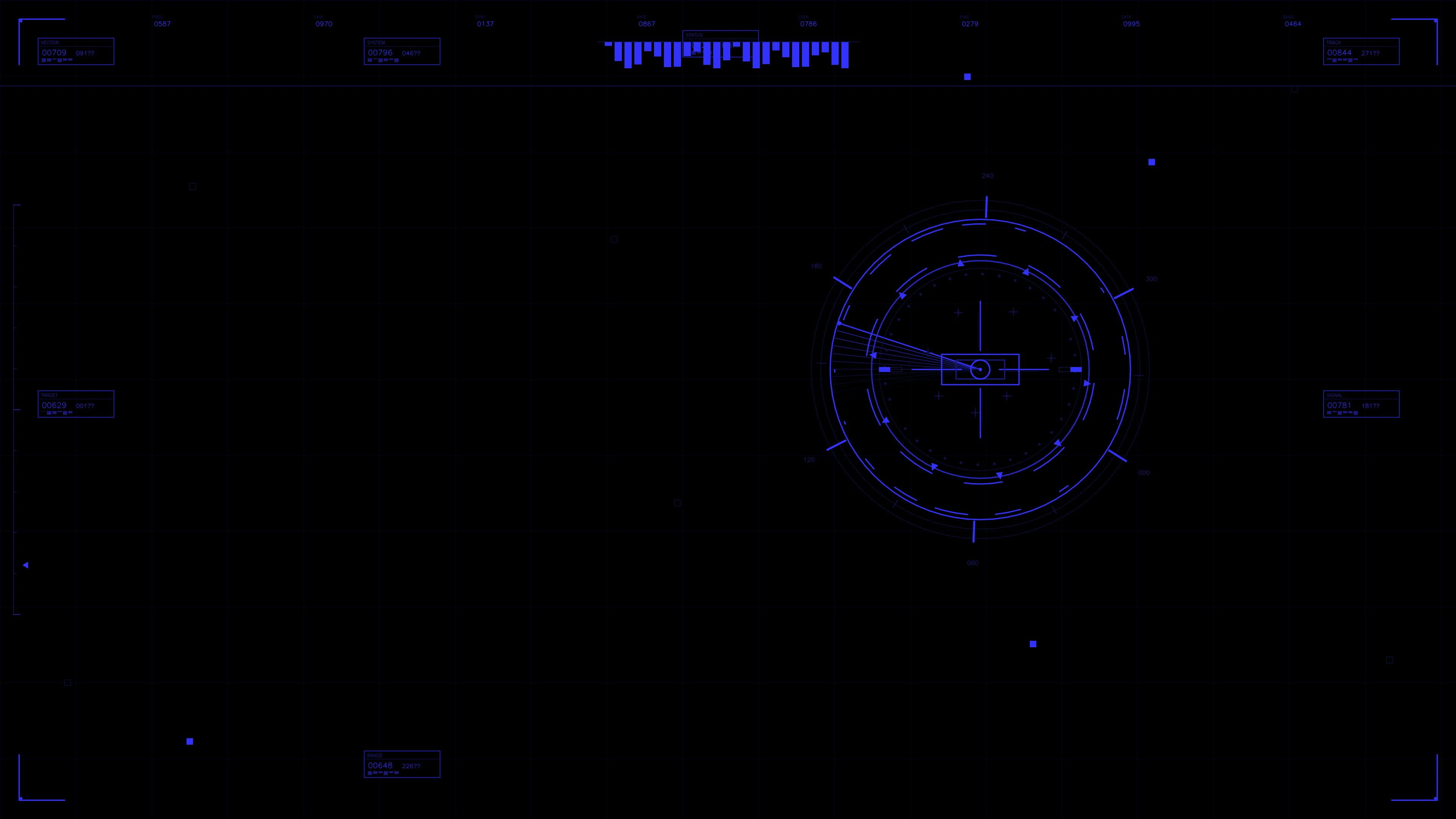 Military GUI war stock footage for science fiction production featuring HUD animation
