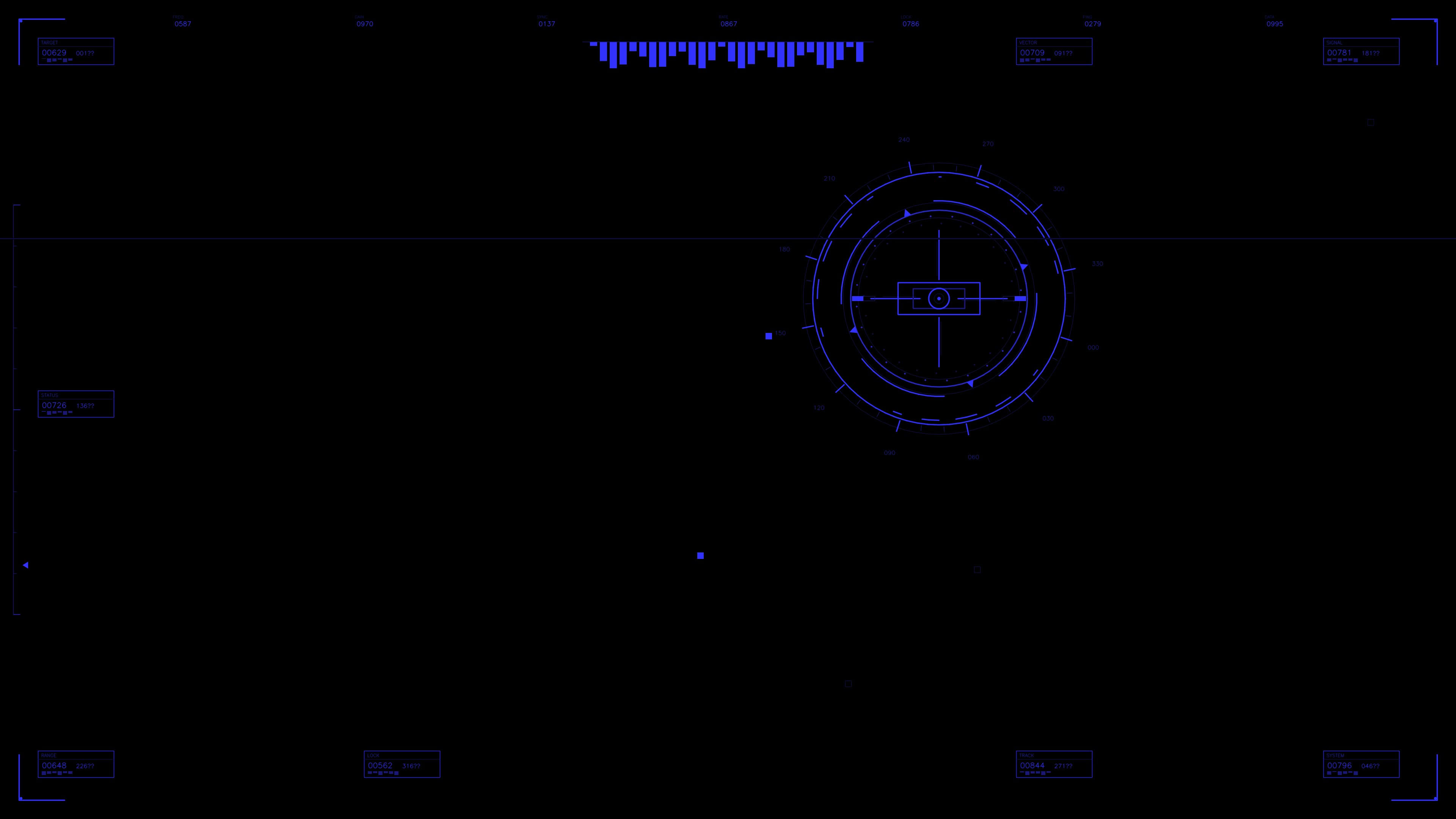 Military graphical user interface for war stock footage in science fiction production showing HUD elements and animations